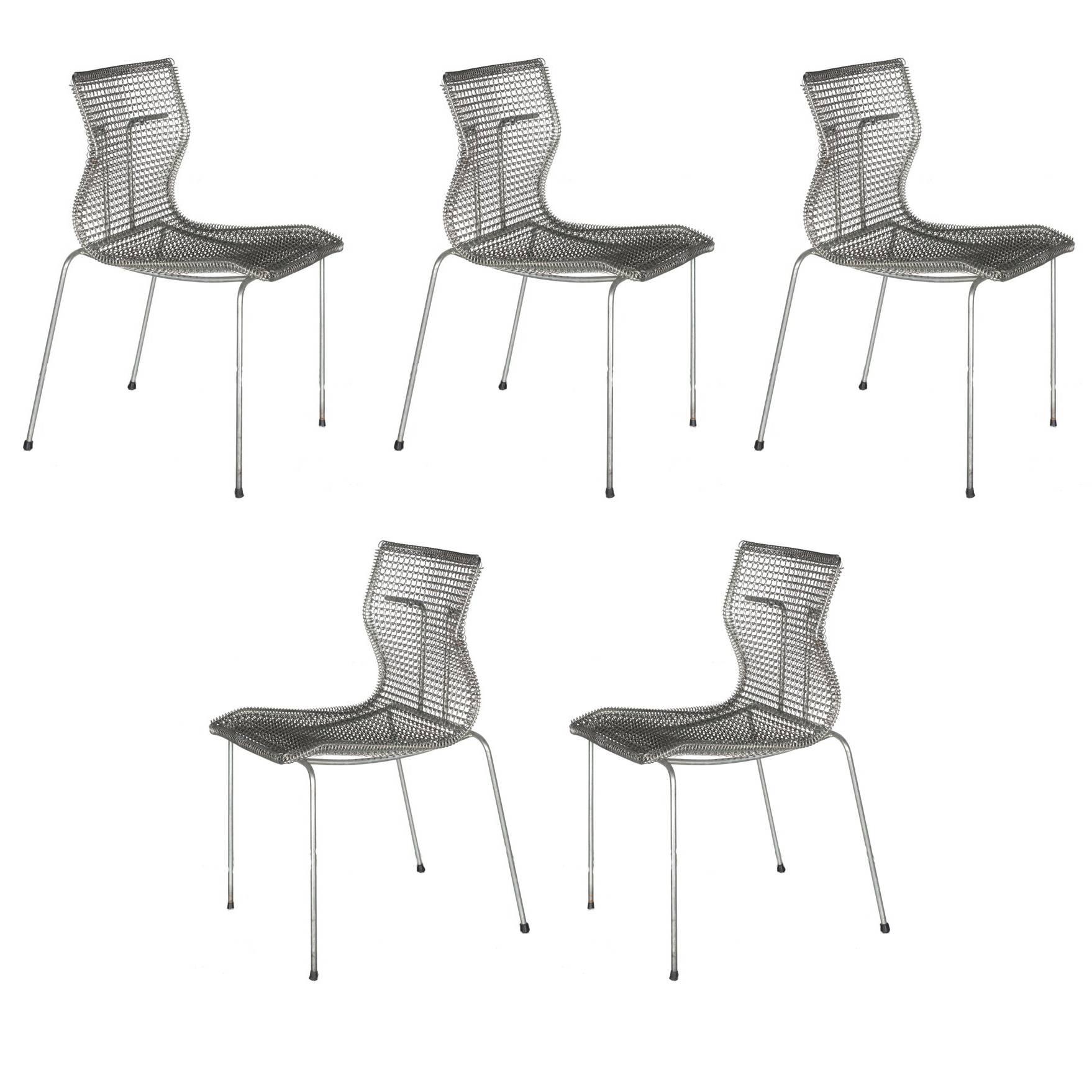 Niall O'Flynn 't Spectrum 3 Rascal Chairs 1997 Galvanized Metal For Sale