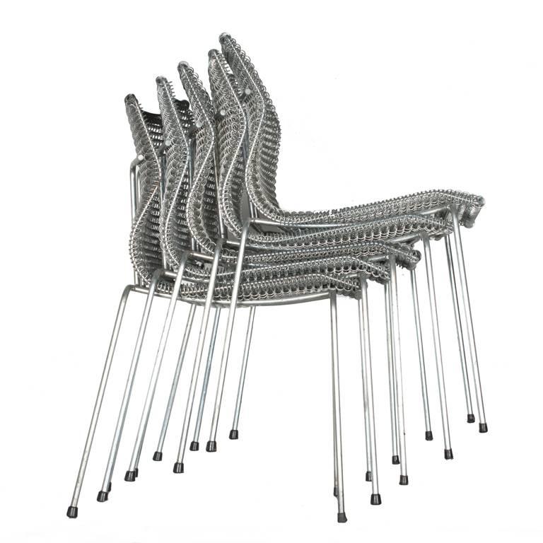 Niall O'Flynn 't Spectrum 3 Rascal Chairs 1997 Galvanized Metal In Good Condition For Sale In Achterveld, NL