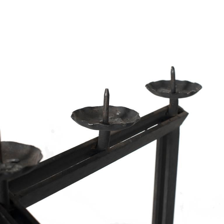 Dutch Wrought Iron, Cross Candelabra  For Sale