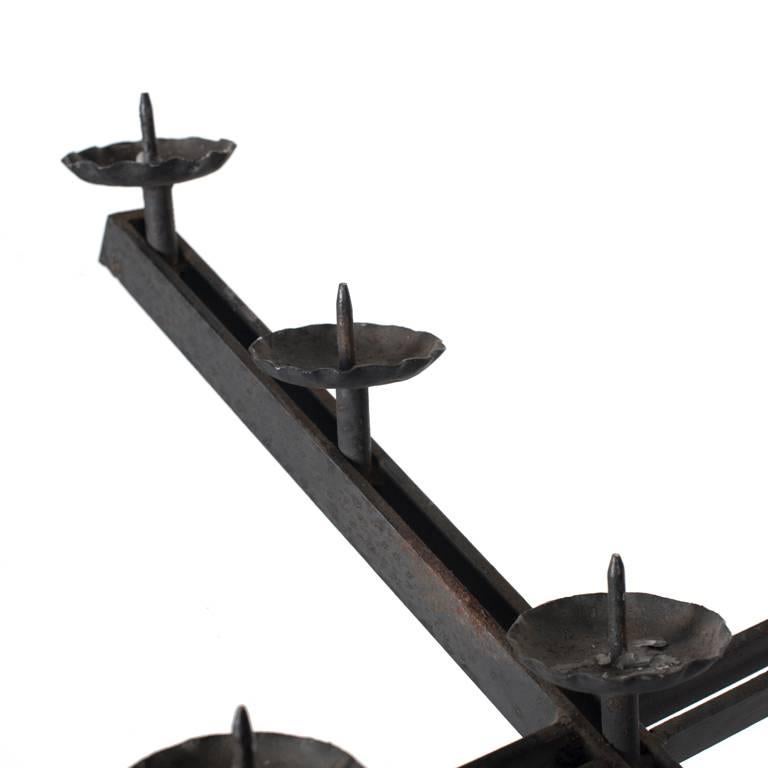 Wrought Iron, Cross Candelabra  In Good Condition For Sale In Achterveld, NL