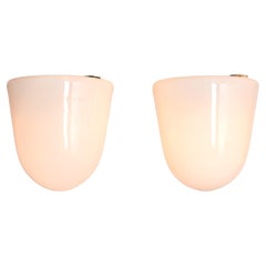 Pair of Paavo Tynell ’80112-25’ Milk Glass Ceiling Lights, Idman, Finland, 1950s
