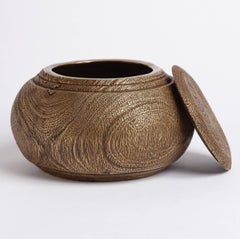 Unique Decorative Cast Bronze Bowl Featuring a Textured Surface