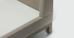 Modern Lugano Bed Fully Upholstered in Leather by Aguirre Design