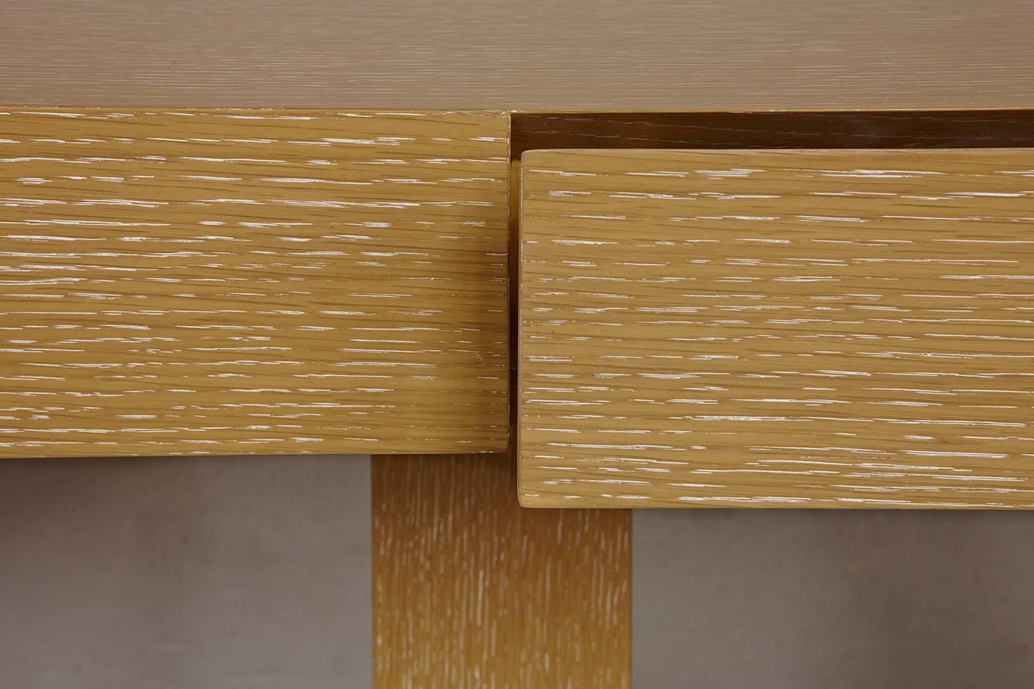 Contemporary Modern Sabbia Desk in Cerused Rift Oak by Aguirre Design For Sale
