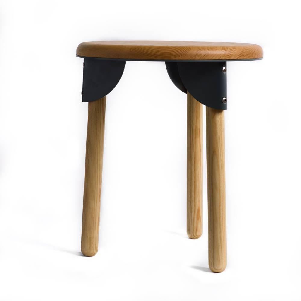 Oiled Pair of Minimalist Side Tables.  For Sale