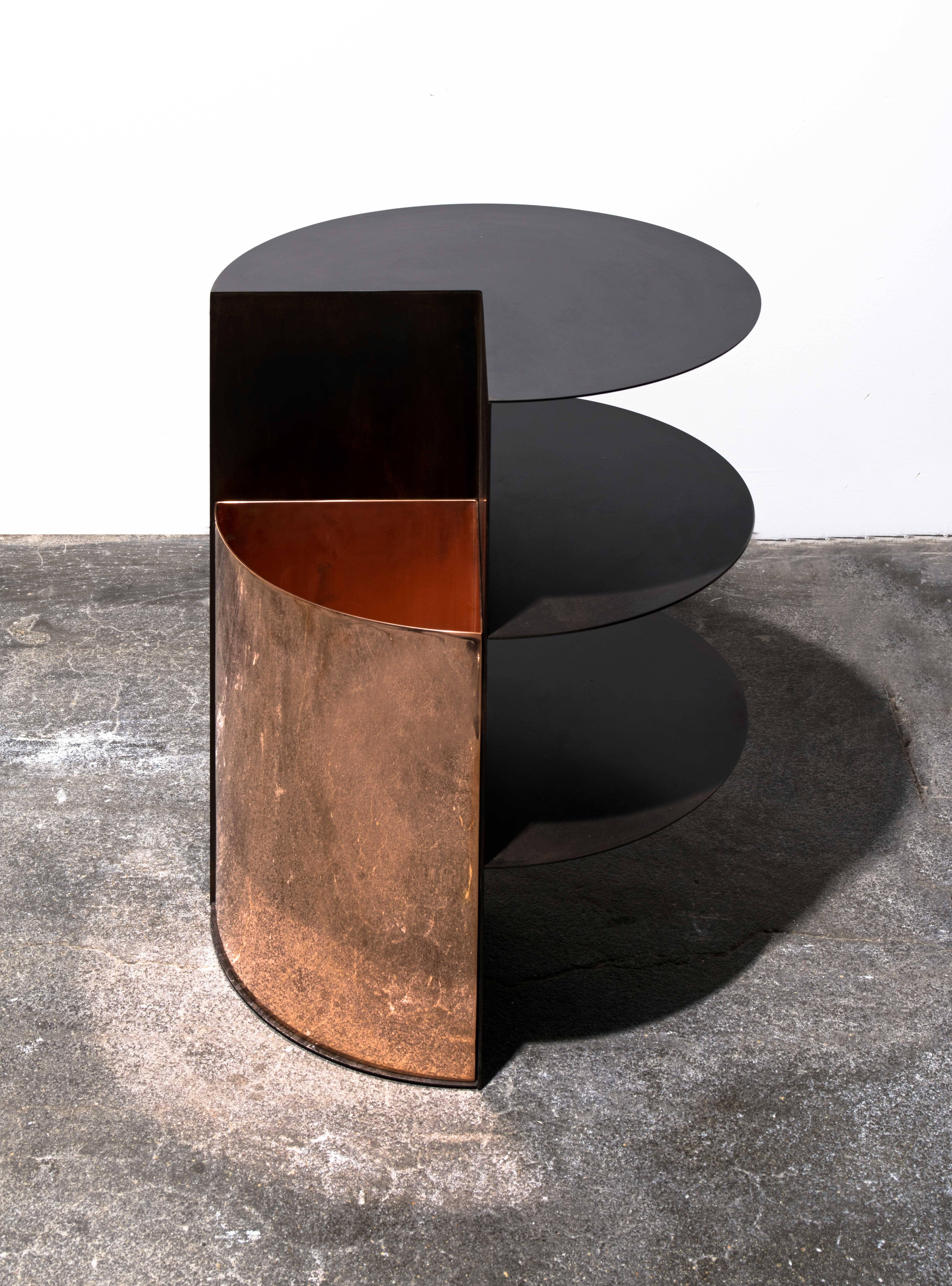 American Total Garbage Side Table or End Table by Birnam Wood Studio, Powdercoated For Sale