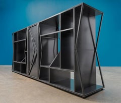 Meridian Modular Credenza, Trio, Vertical Steel Bookcase, by Force/Collide