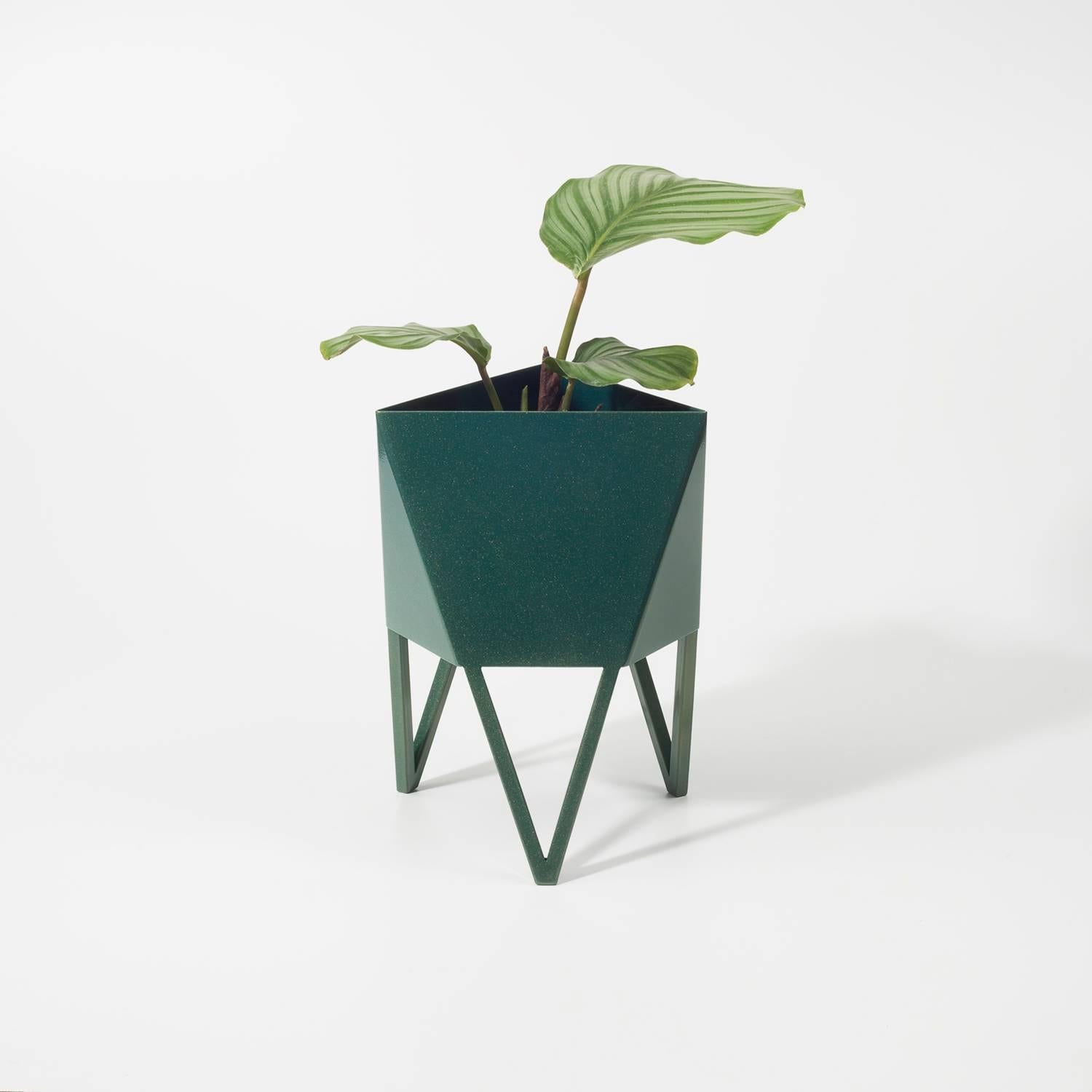 Deca Planter in Maroon Steel, Mini, by Force/Collide 2