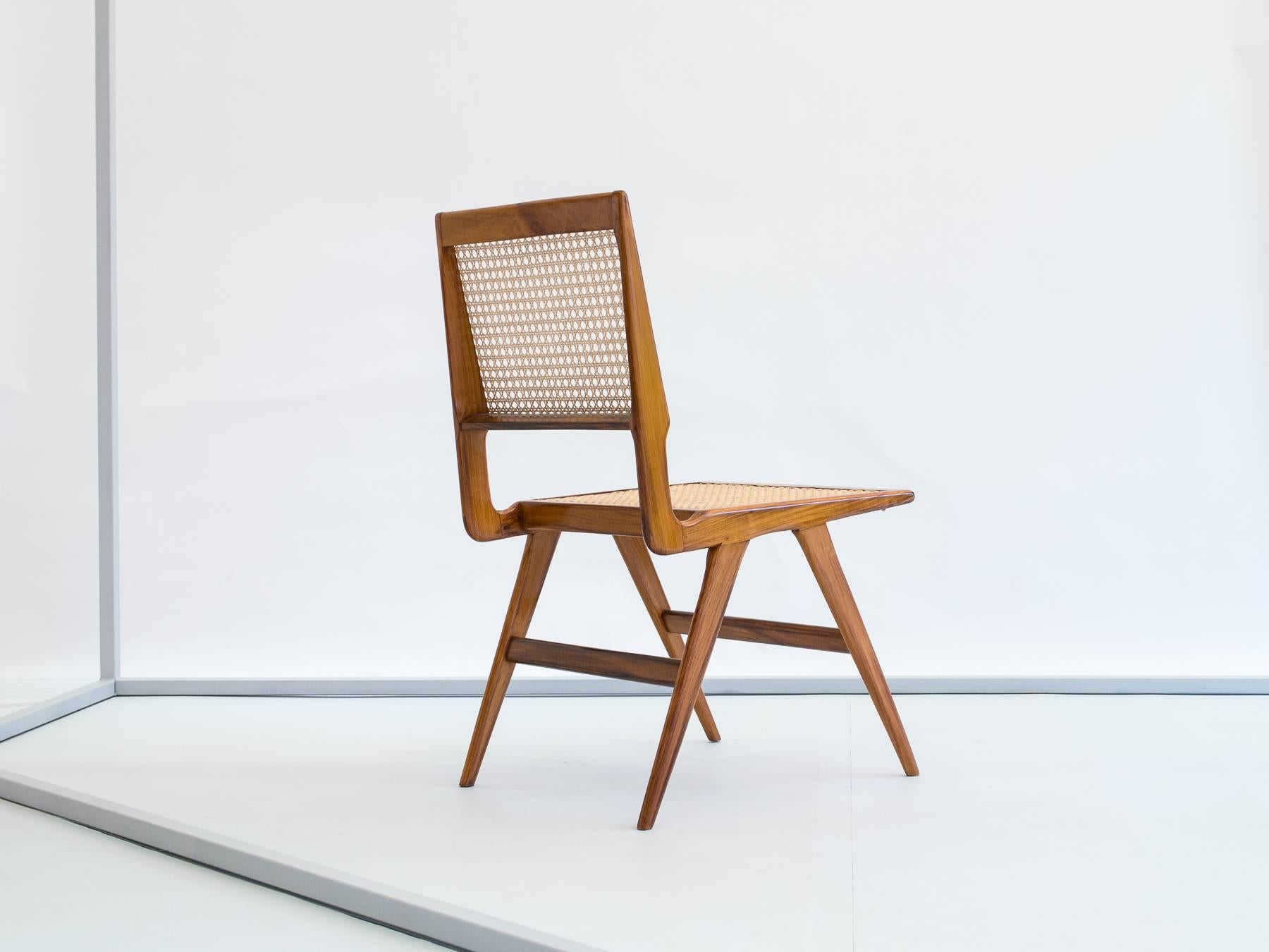 Mid-Century Modern Martin Eisler & Carlo Hauner Chair in Caviúna and Cane, Brazil, 1950s
