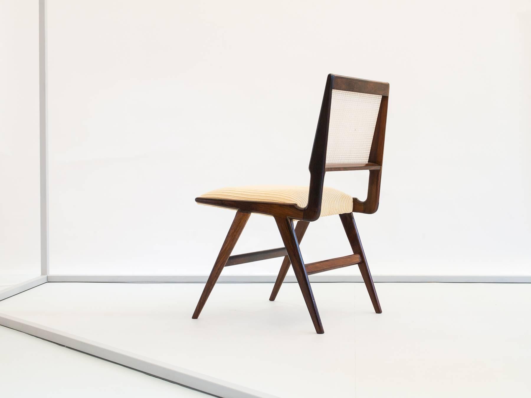 Mid-Century Modern Martin Eisler & Carlo Hauner Chair in Brazilian Rosewood and Cane, Brazil, 1950s