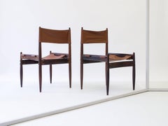 1960s Set of Six "Jockey" Chairs in Rosewood by Jorge Zalszupin, Brazil