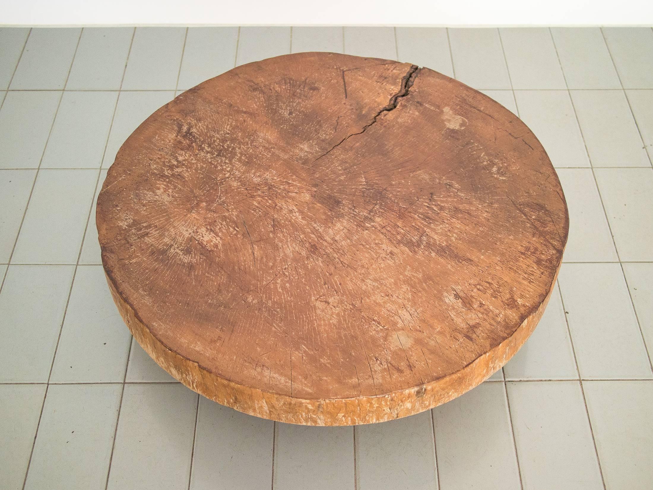 Mid-Century Modern Solid Brazilian Pequi Pedra Wood Coffee Table in the Manner of Zanine Caldas