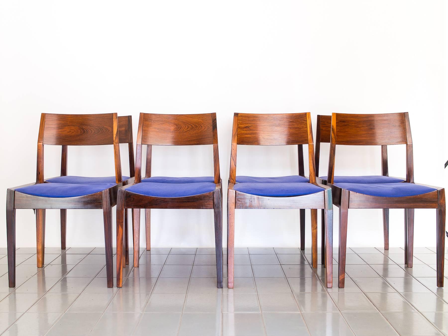 1960s Set of Ten Rosewood Dining Chairs by Italo Bianchi, Brazilian Modernism 5