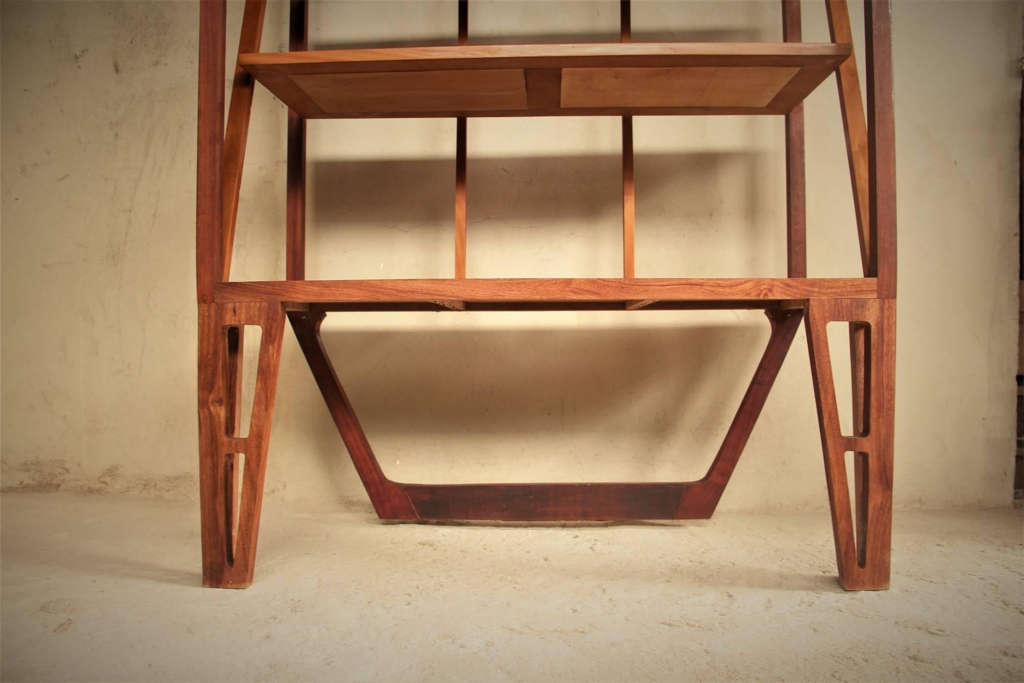 Modern Bookcase, Brazilian Hardwood the 'Armonny' by Deodato In New Condition In Rio de Janeiro, BR