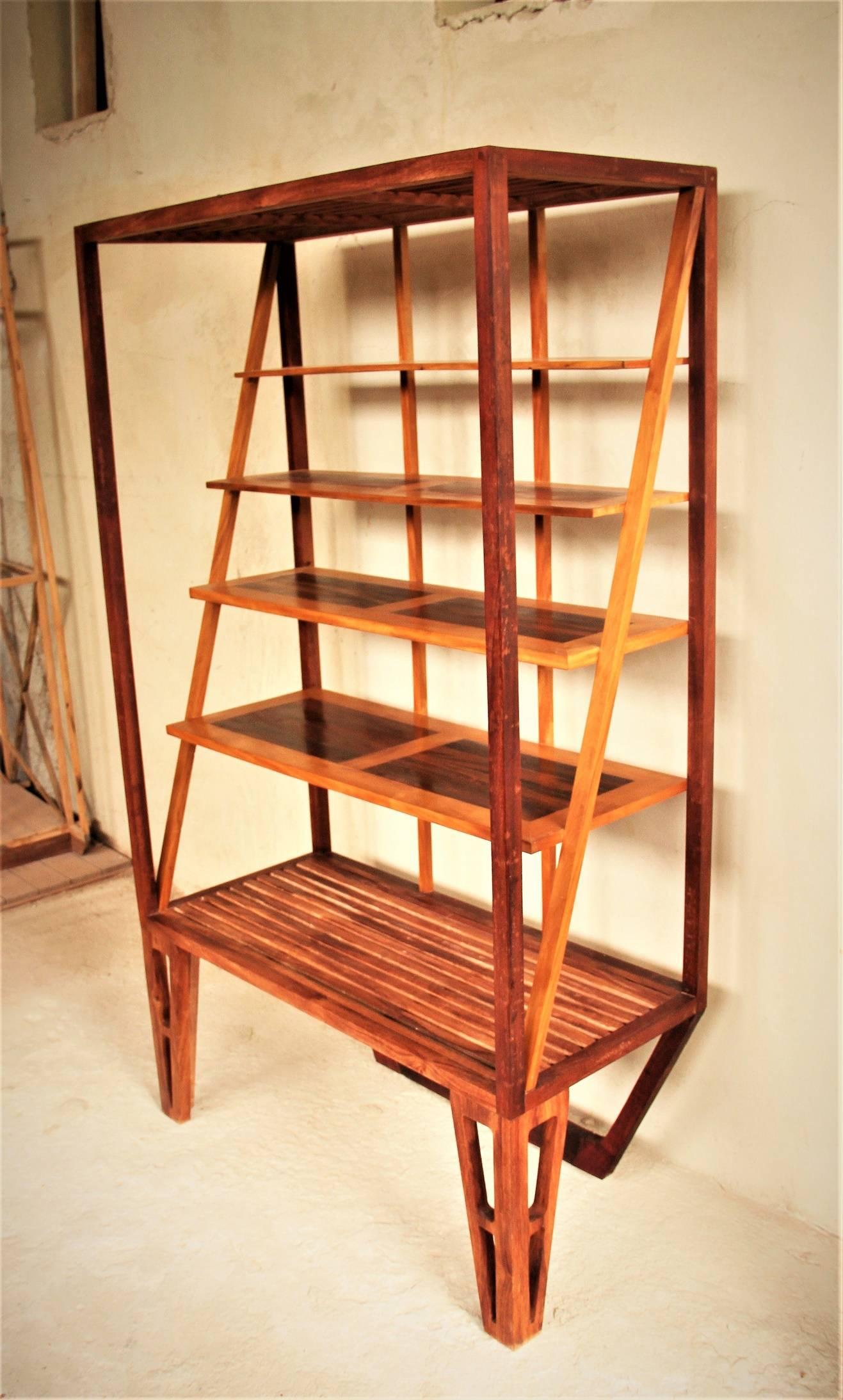 Woodwork Modern Bookcase, Brazilian Hardwood the 'Armonny' by Deodato