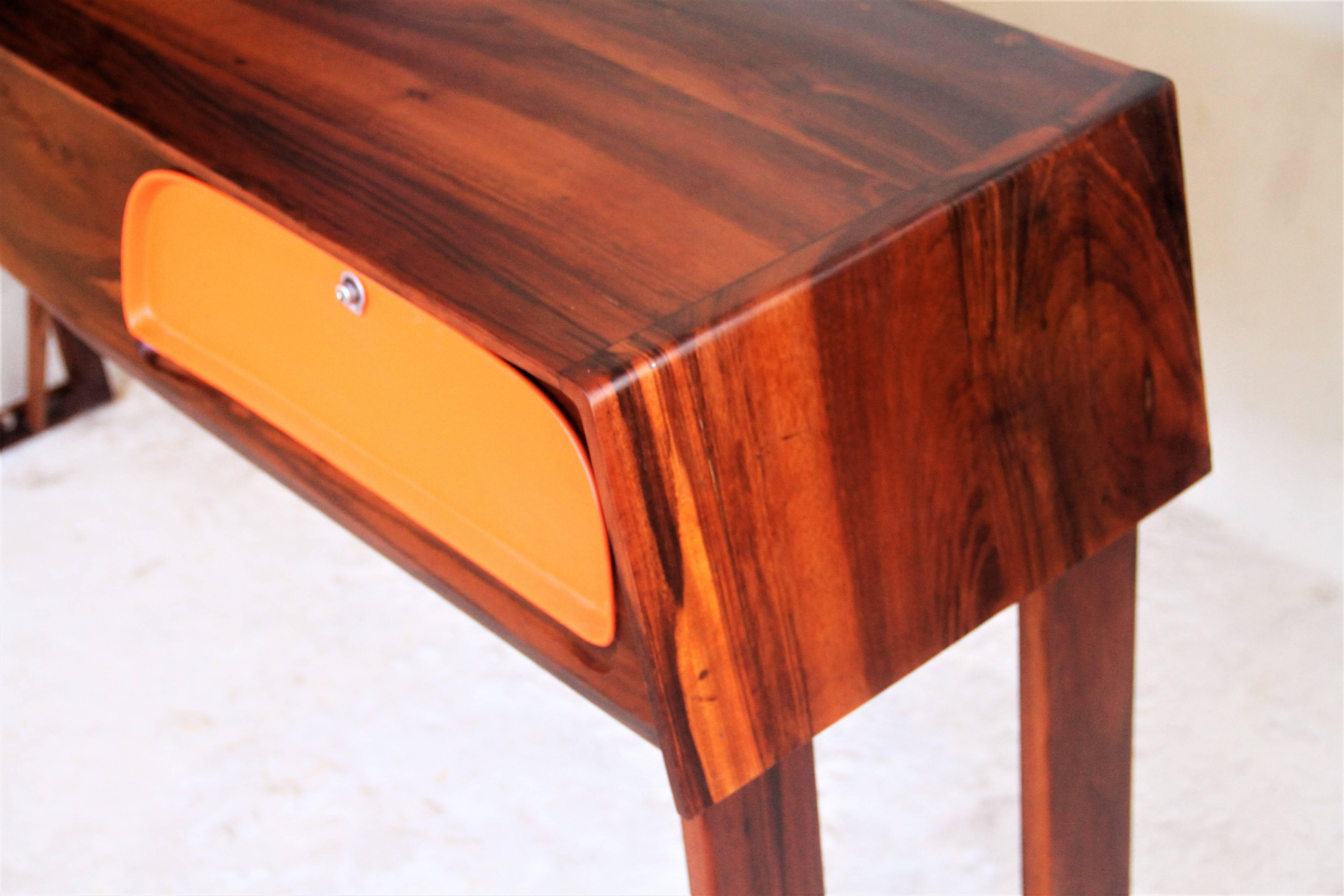 Modern Console Table in Hardwood and Steel, Brazilian Design, Single Edition For Sale 1