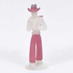 ARCHIMEDE SEGUSO Murano Glass Sculpture Pink and White 1950