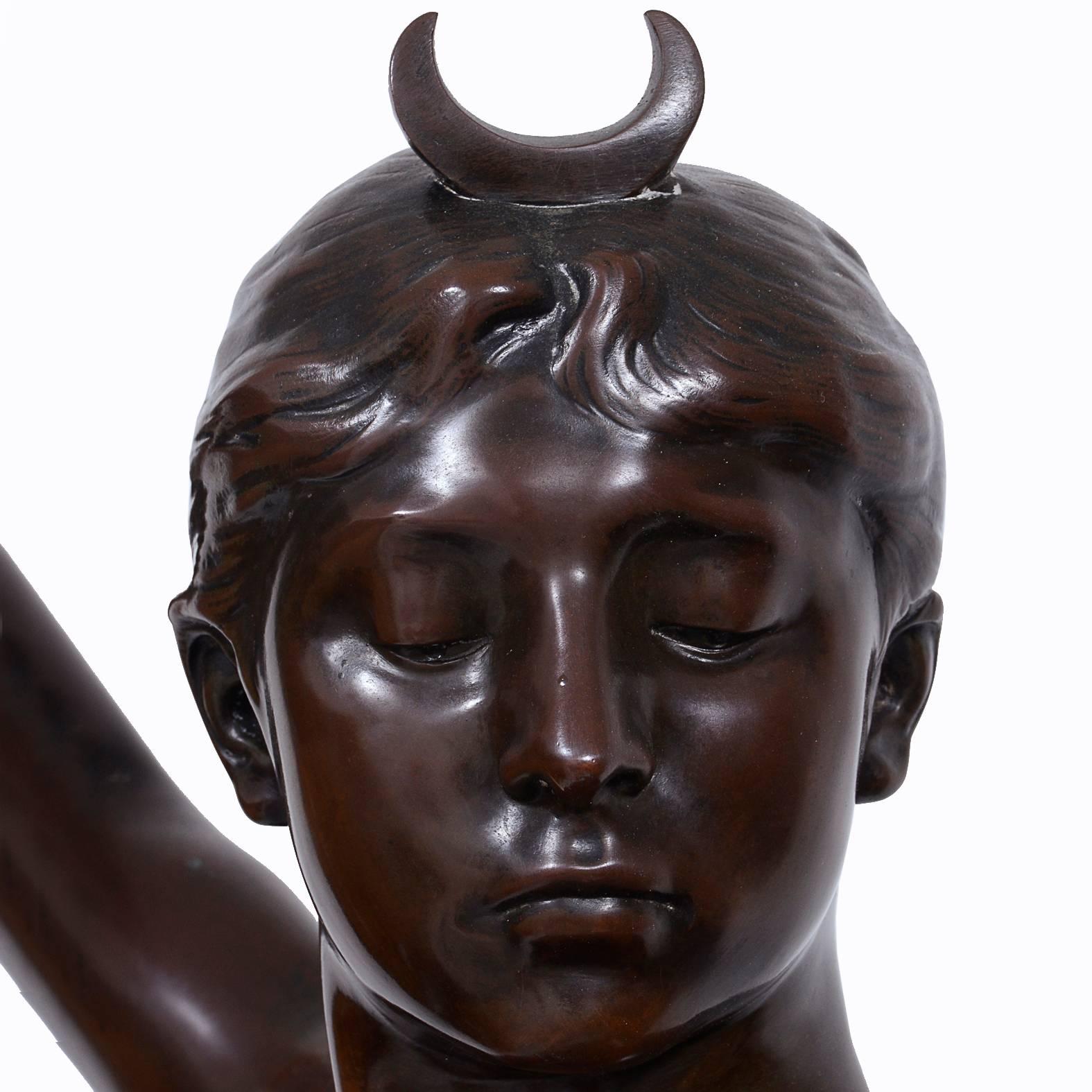 Incredible, large and tall Bronze sculpture by Alexandre Falguière, circa 1890.
Cast by Thiebaut Brothers, Paris.
Height 105 cm.