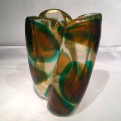 ARCHIMEDE SEGUSO Large Murano Vase "Macchia Ambra Verde", 1952