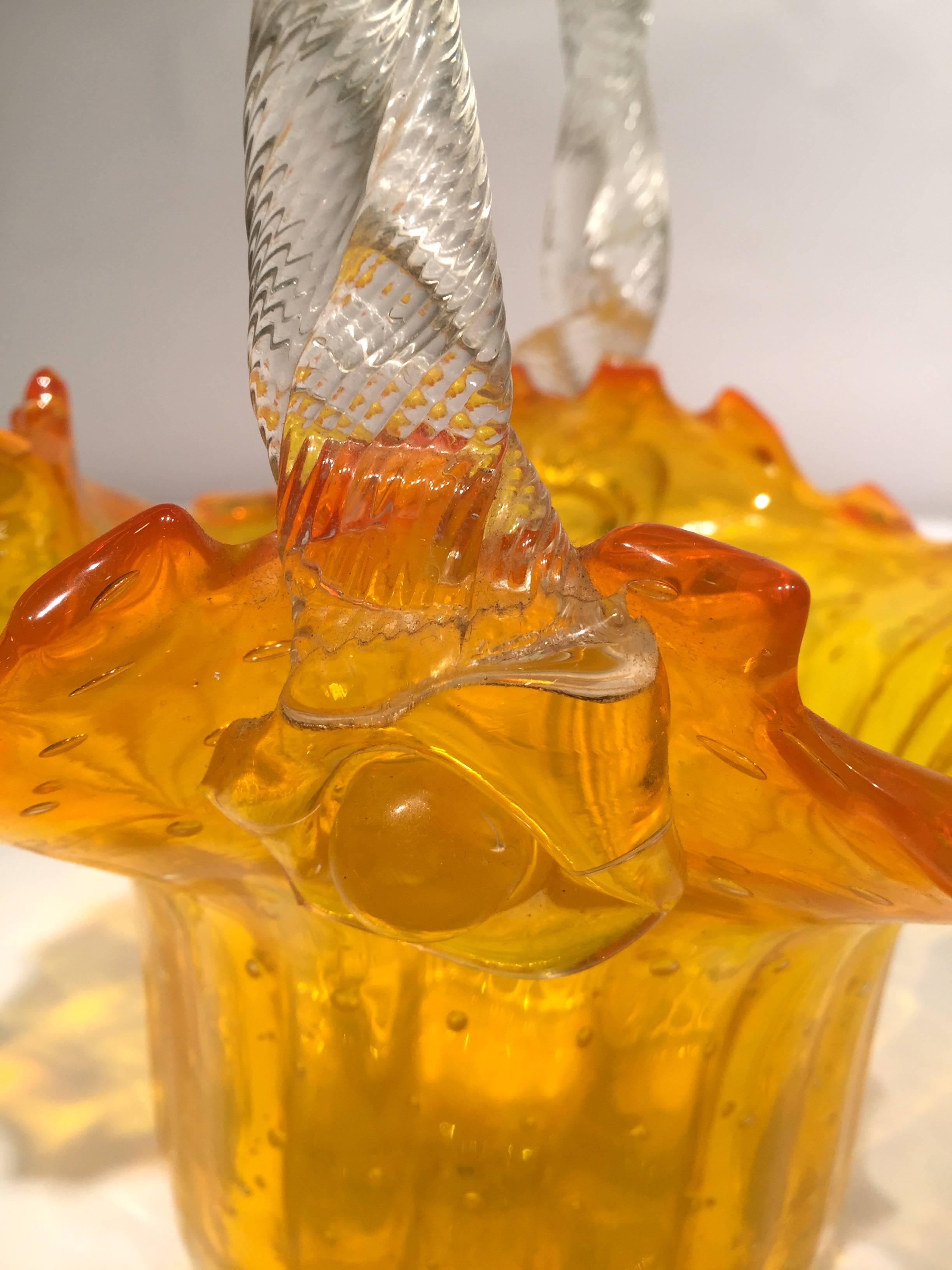 Murano blown artistic glass with applications.