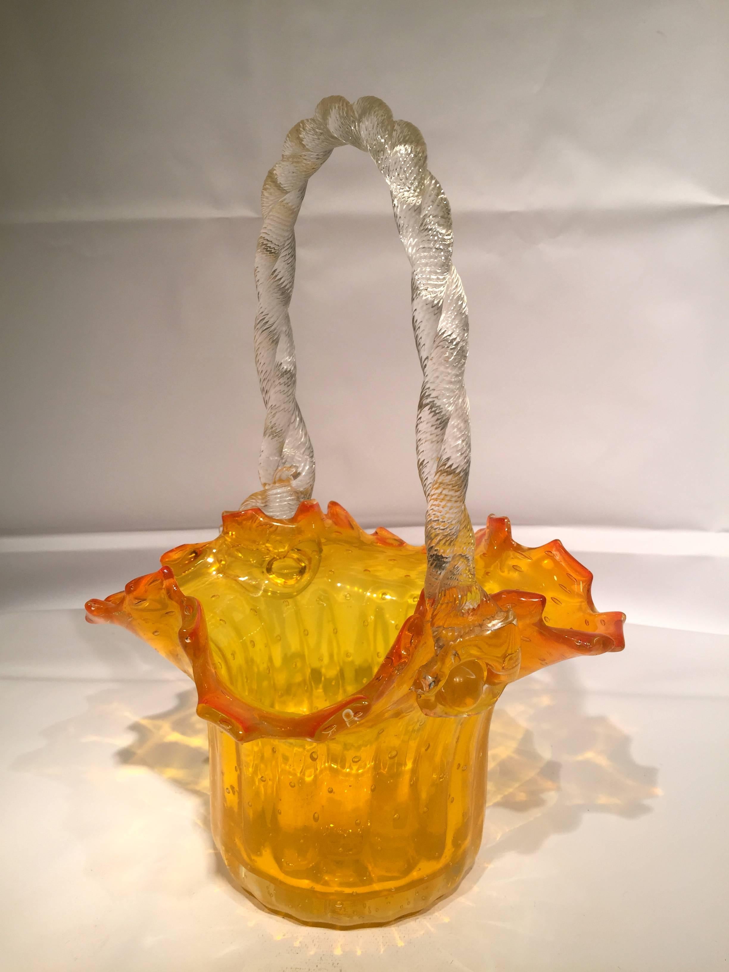 Mid-Century Modern MURANO Blown Artistic Glass with Applications For Sale