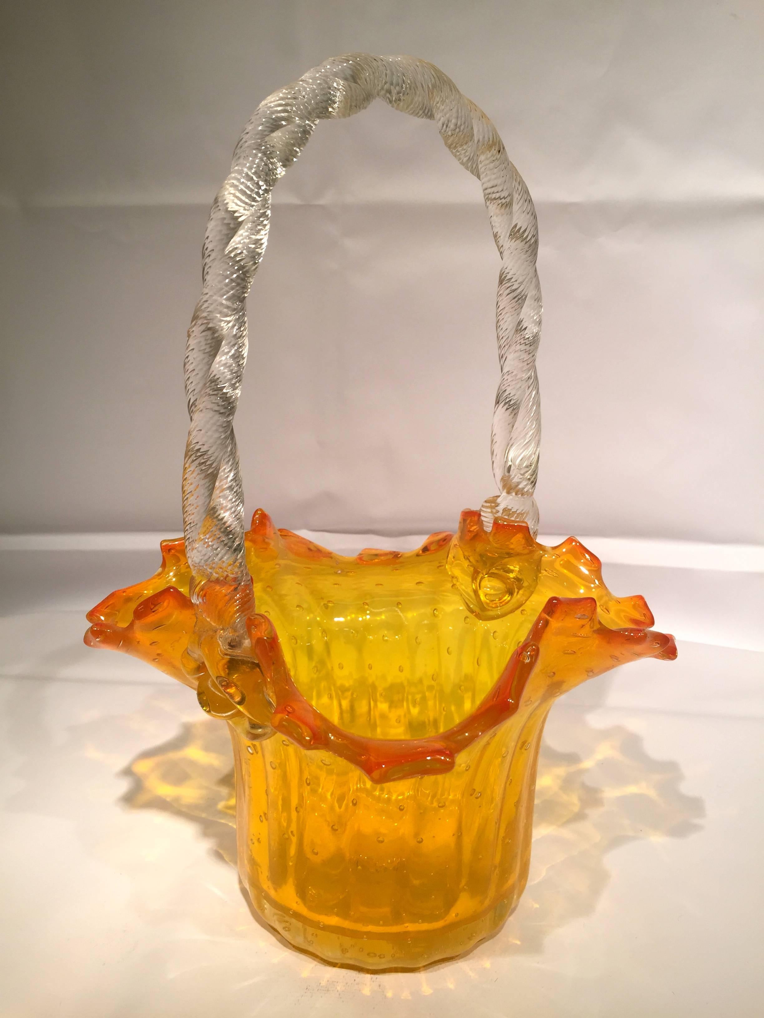 Italian MURANO Blown Artistic Glass with Applications For Sale
