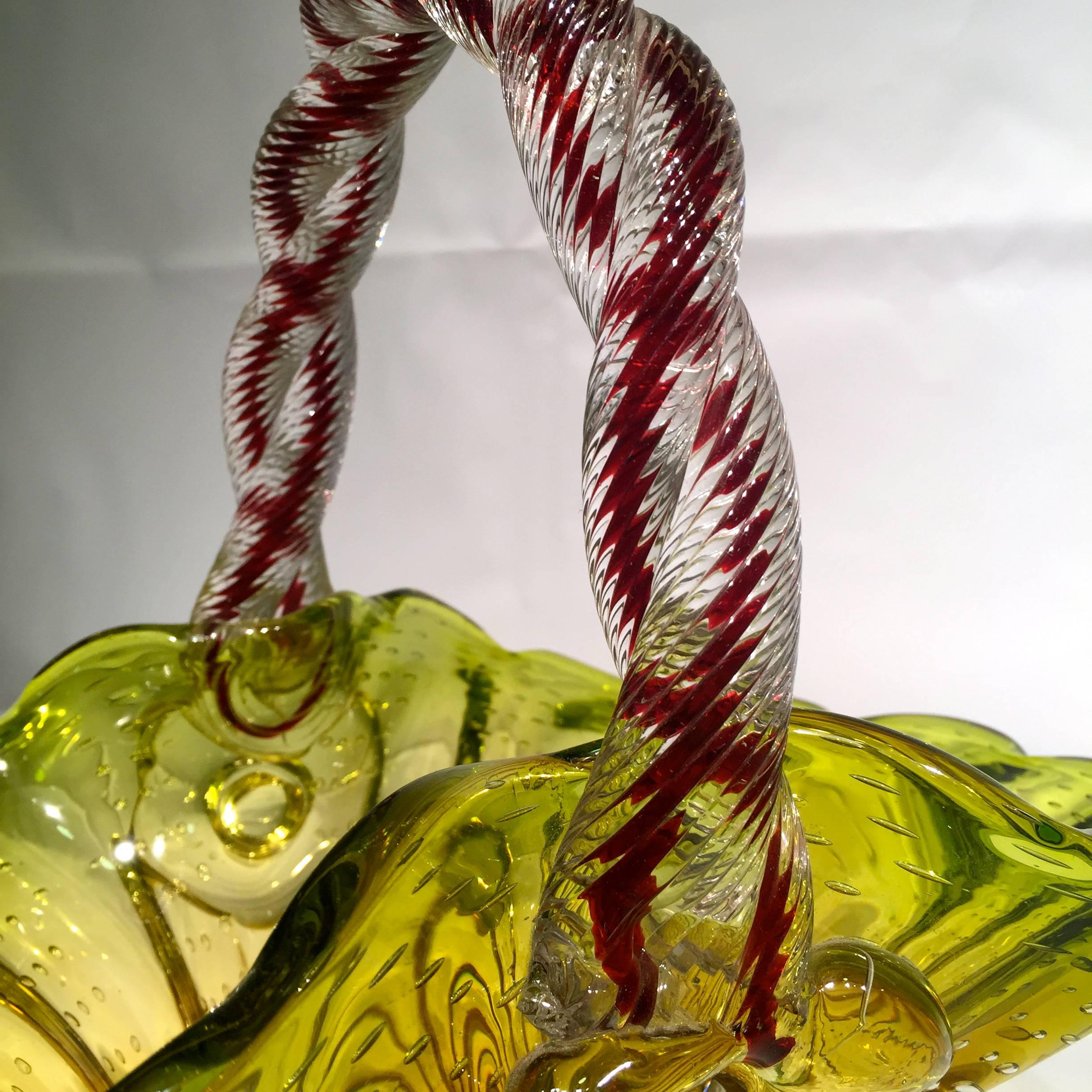 Barbini attributed large Murano blown artistic glass with applications.