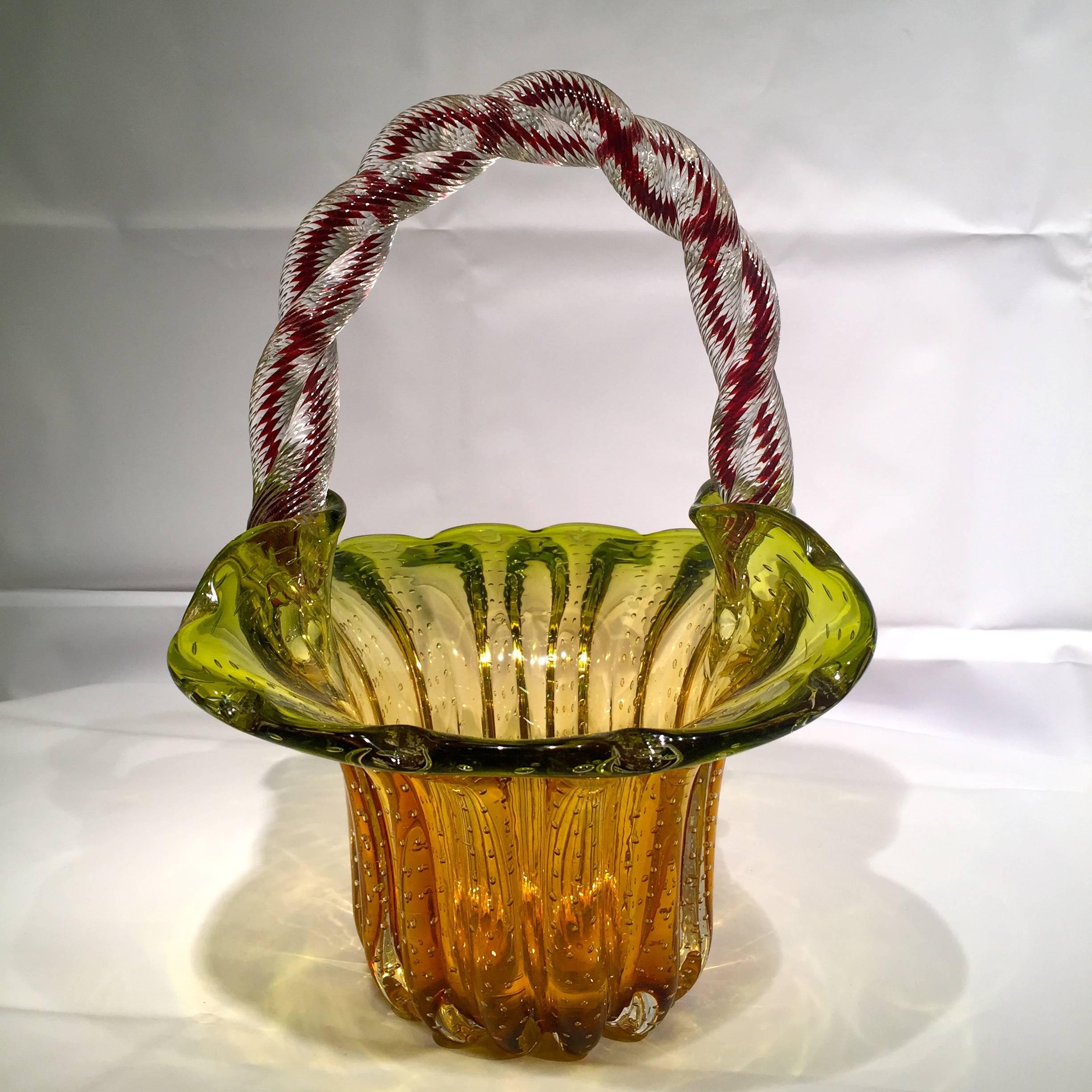 Italian BARBINI Large Murano Blown Artistic Glass with Applications For Sale