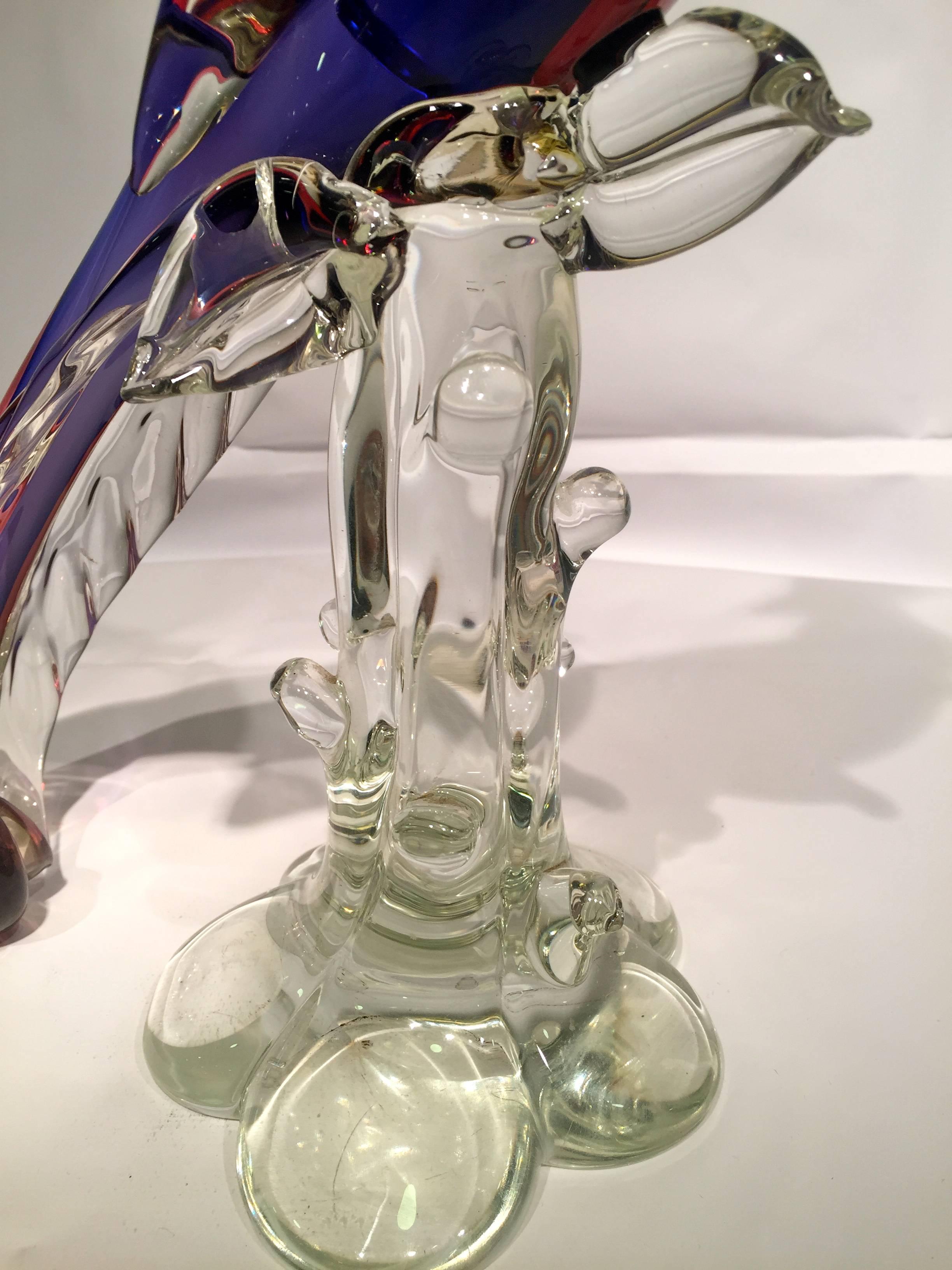 Appliqué ARCHIMEDE SEGUSO Sculpture in Murano Blown Glass For Sale