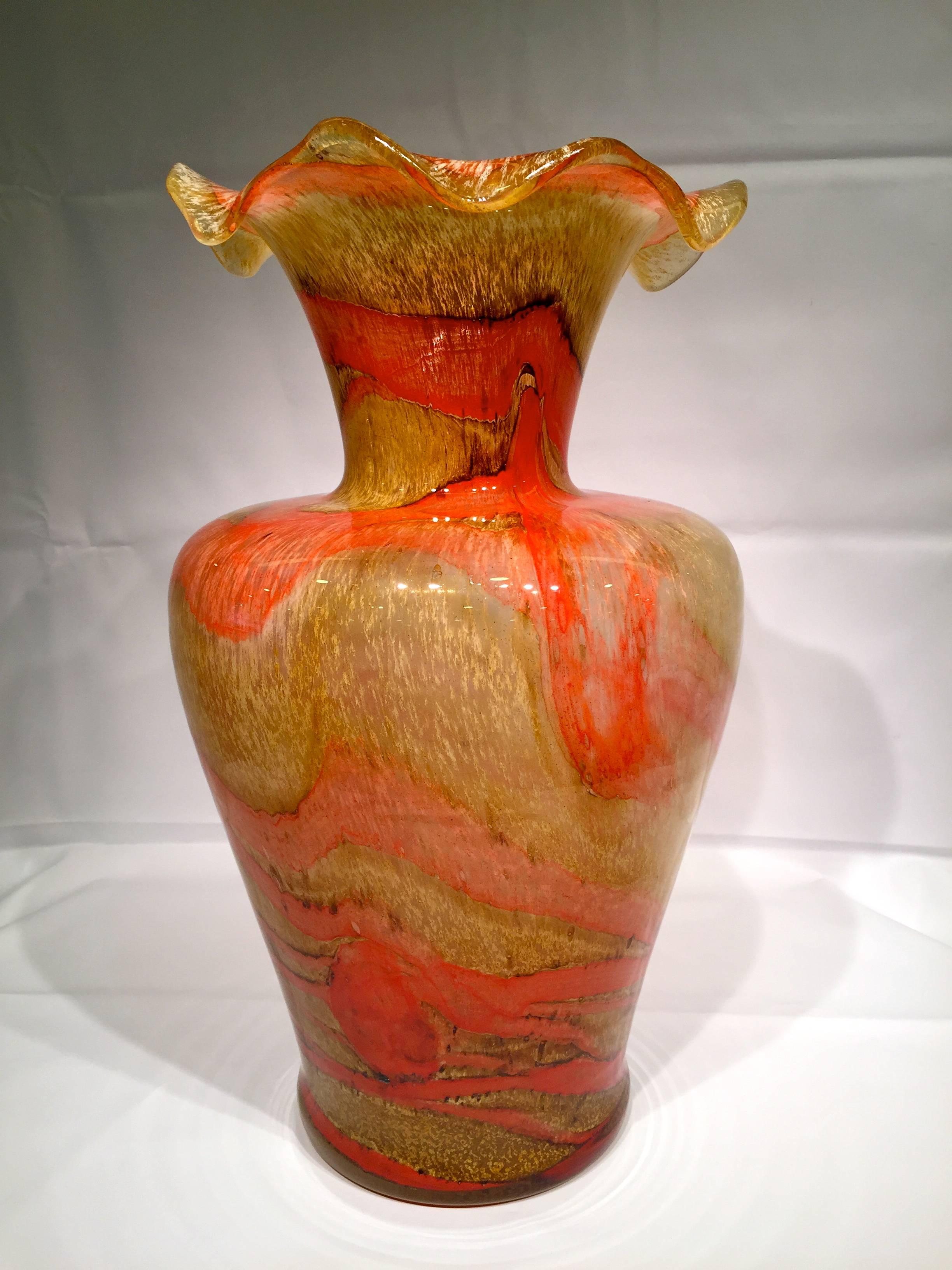ERCOLE BAROVIER large Vase in Artistic Blown Glass of Murano, circa 1950 In Excellent Condition For Sale In Rio de Janeiro, RJ