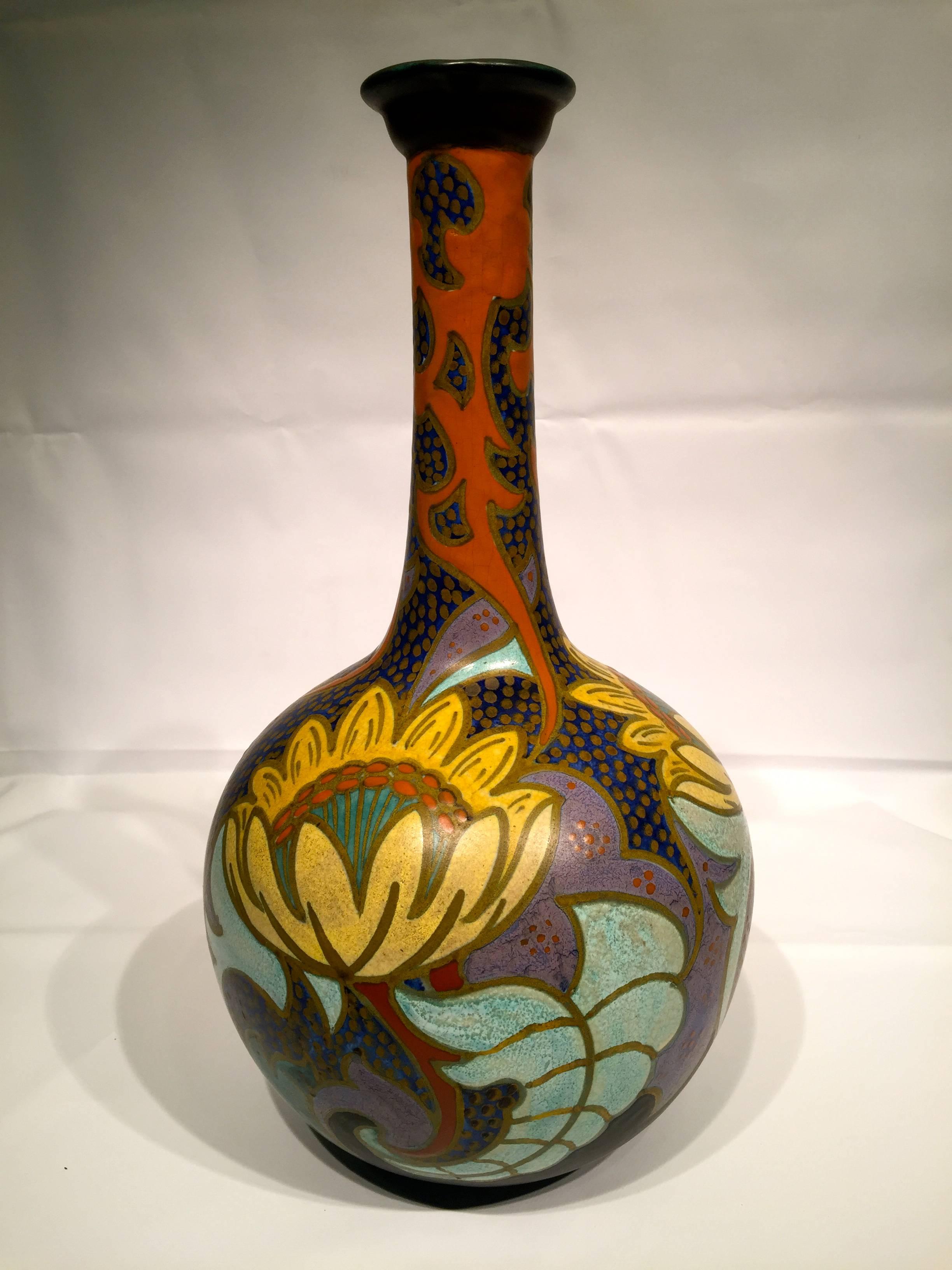 Early 20th Century GOUDA Dutch Art Nouveau Ceramic  circa 1900 For Sale