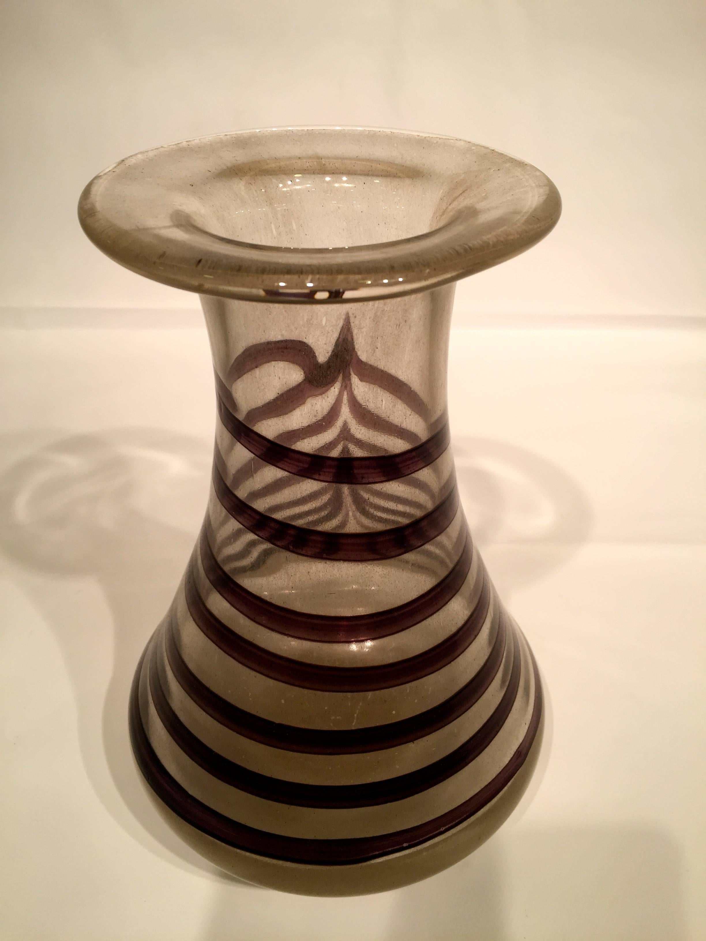 Mid-Century Modern Vase in Artistic Blown Glass of Murano, circa 1970 For Sale