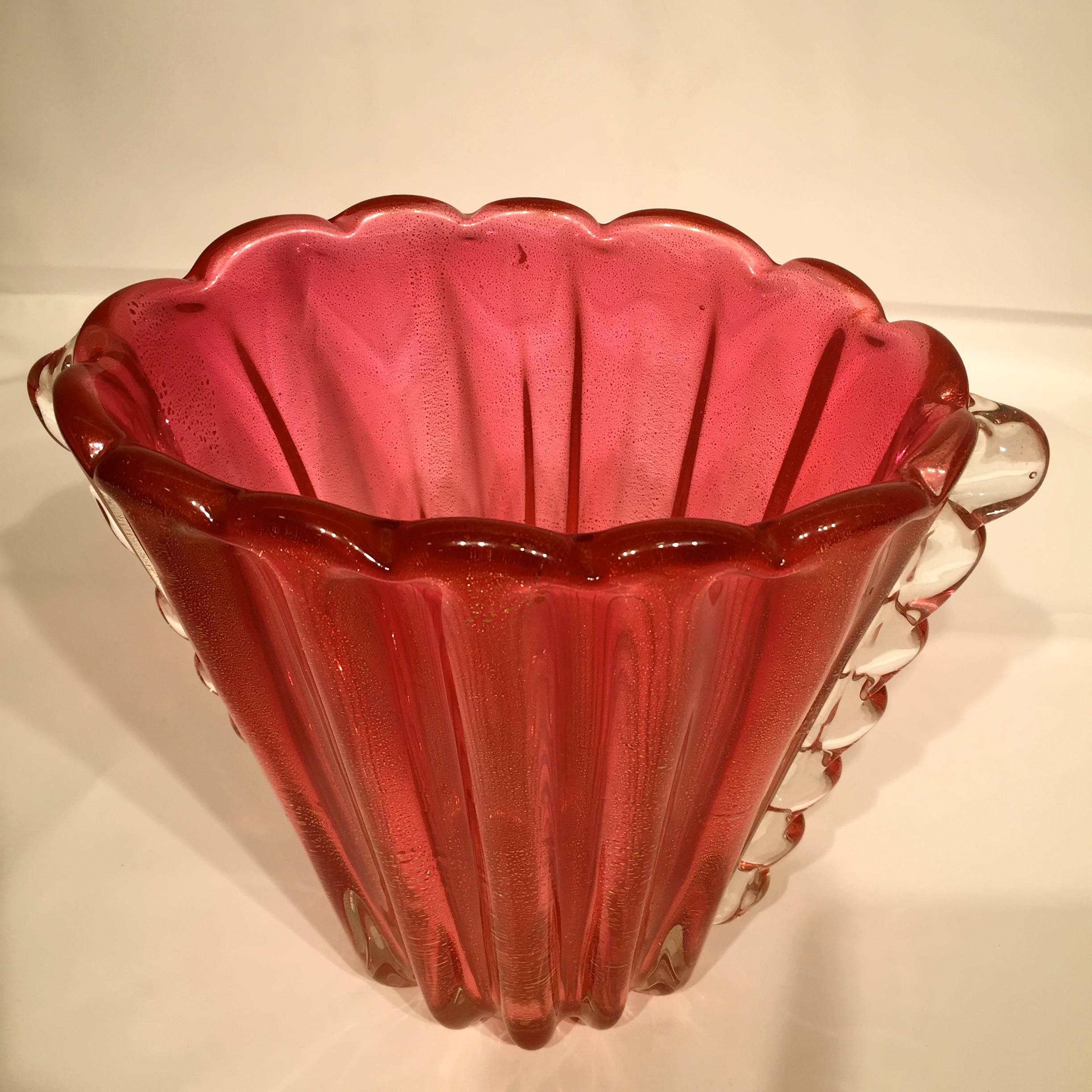 Italian ARCHIMEDE SEGUSO Vase in Murano glass circa 1950 For Sale