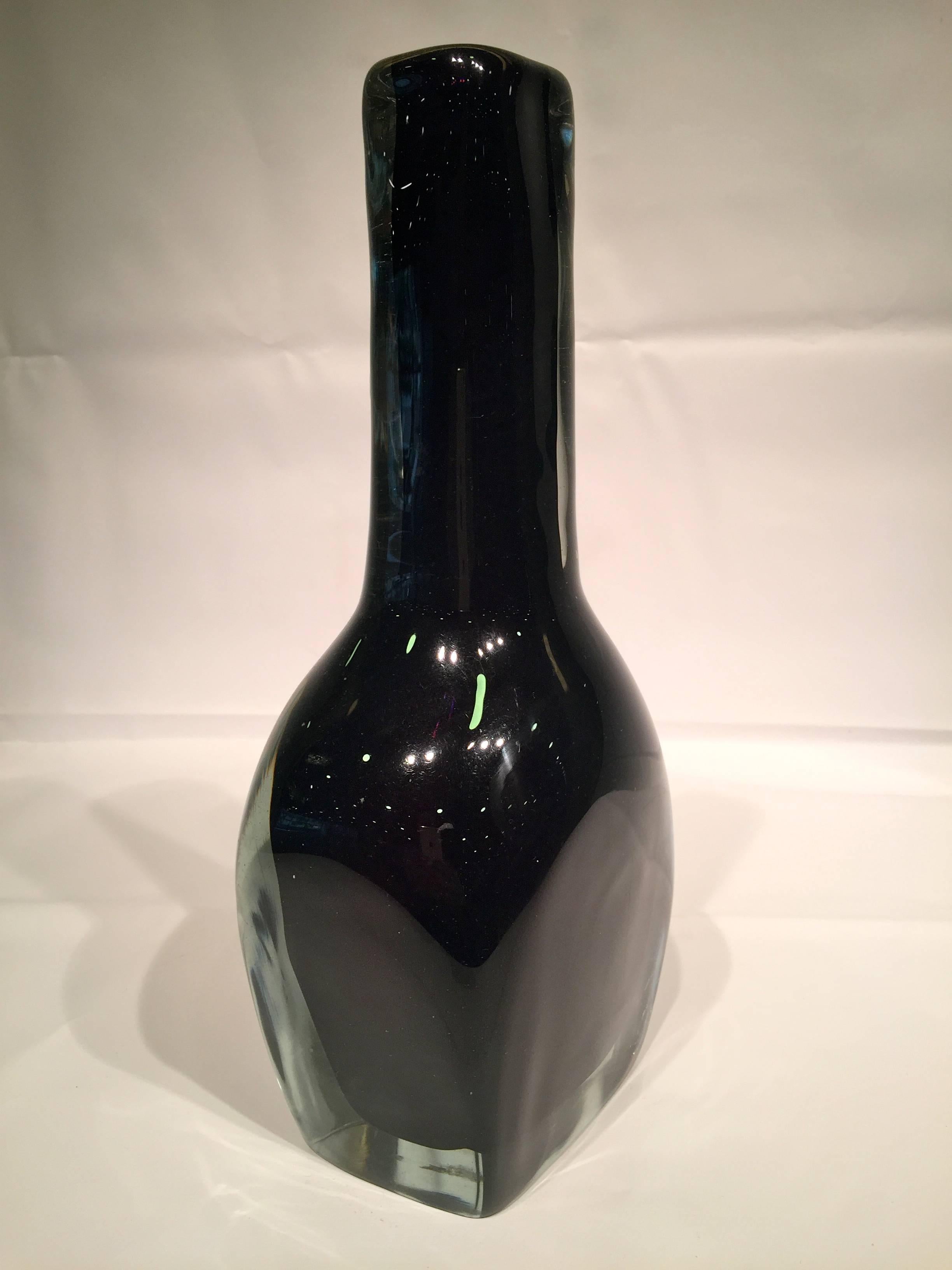 Mid-Century Modern fLAVIO POLI Seguso Vetri D'arte Murano Glass Amethyst Vase c 1950 For Sale