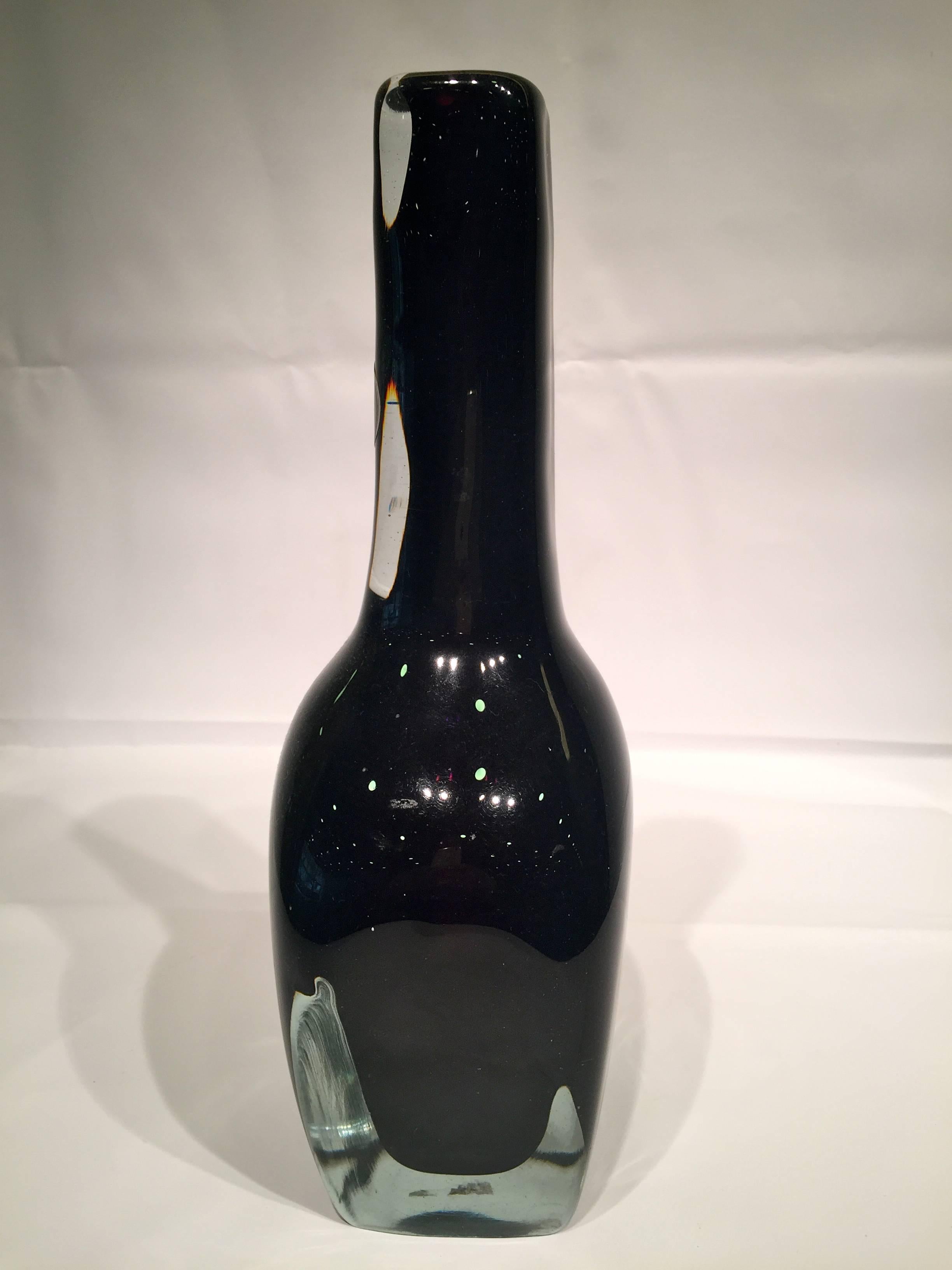 Italian fLAVIO POLI Seguso Vetri D'arte Murano Glass Amethyst Vase c 1950 For Sale