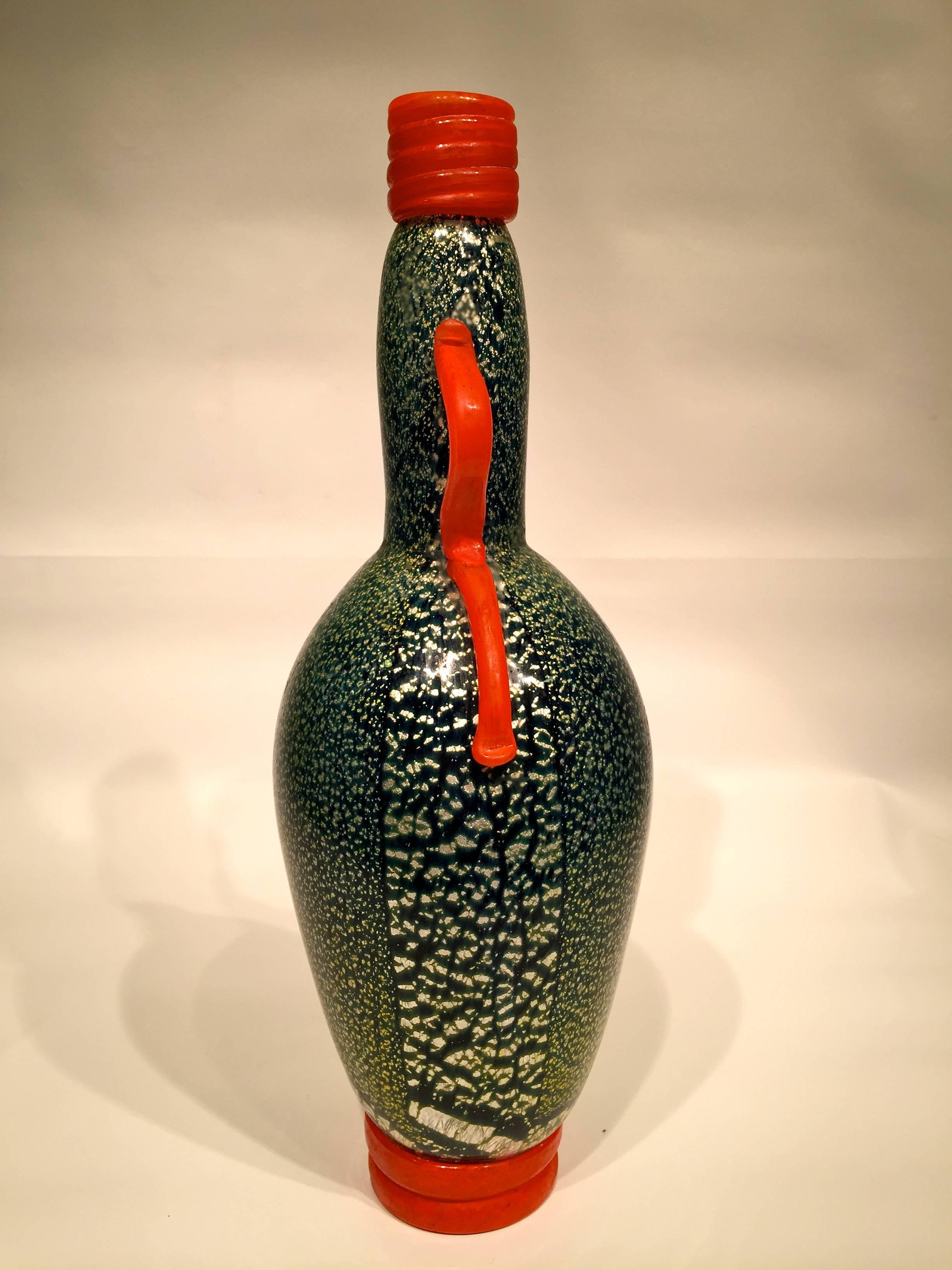 Italian VENINI Murano Glass Vase Designed by Napoleone Martinuzzi For Sale