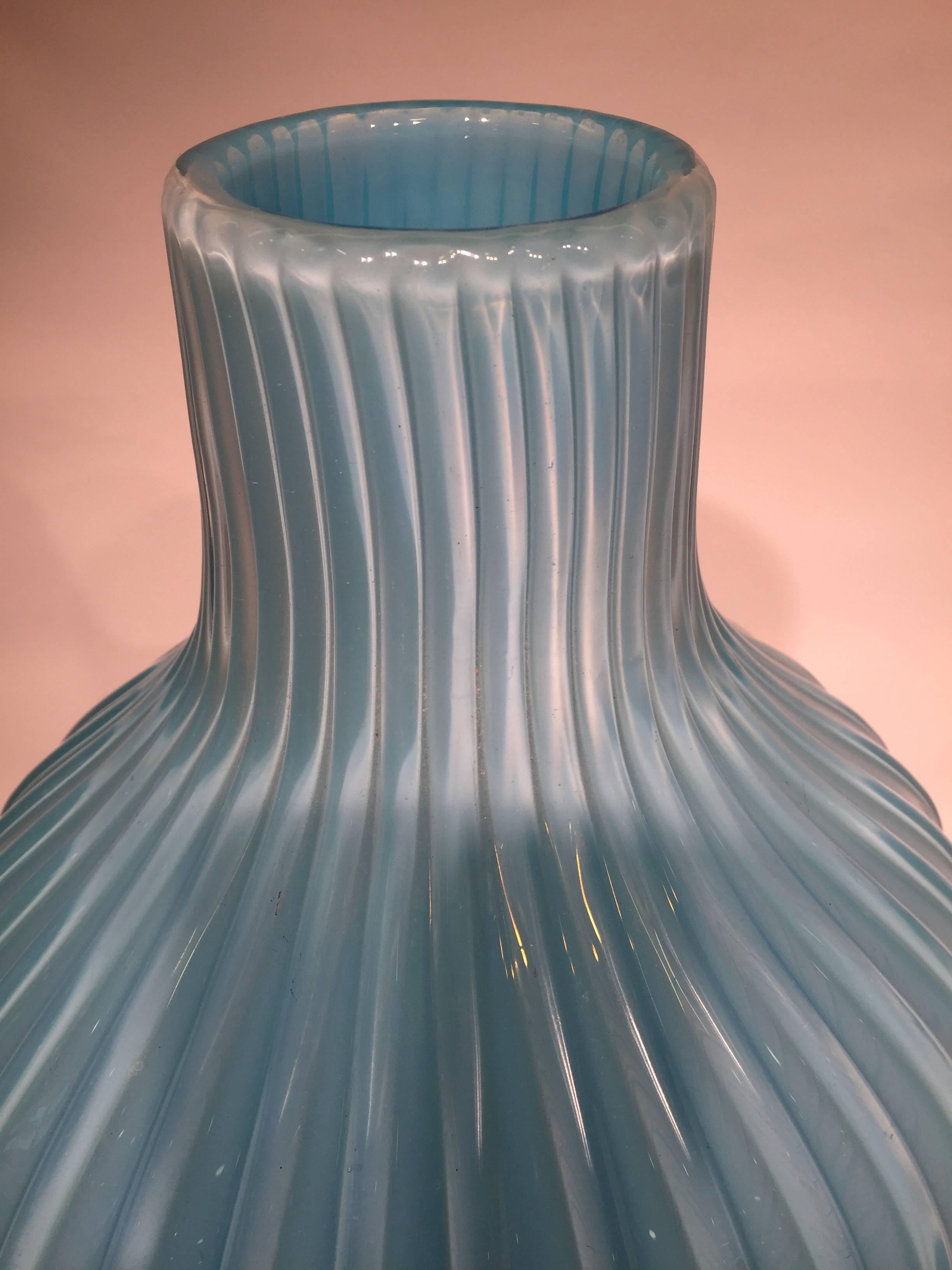 This vase is rare and tall Barovier & Toso, artistic blown glass of Murano vase, circa 1950.