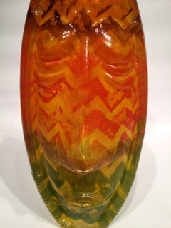KOSTA BODA Tall Sweden Glass Vase, Female Mask