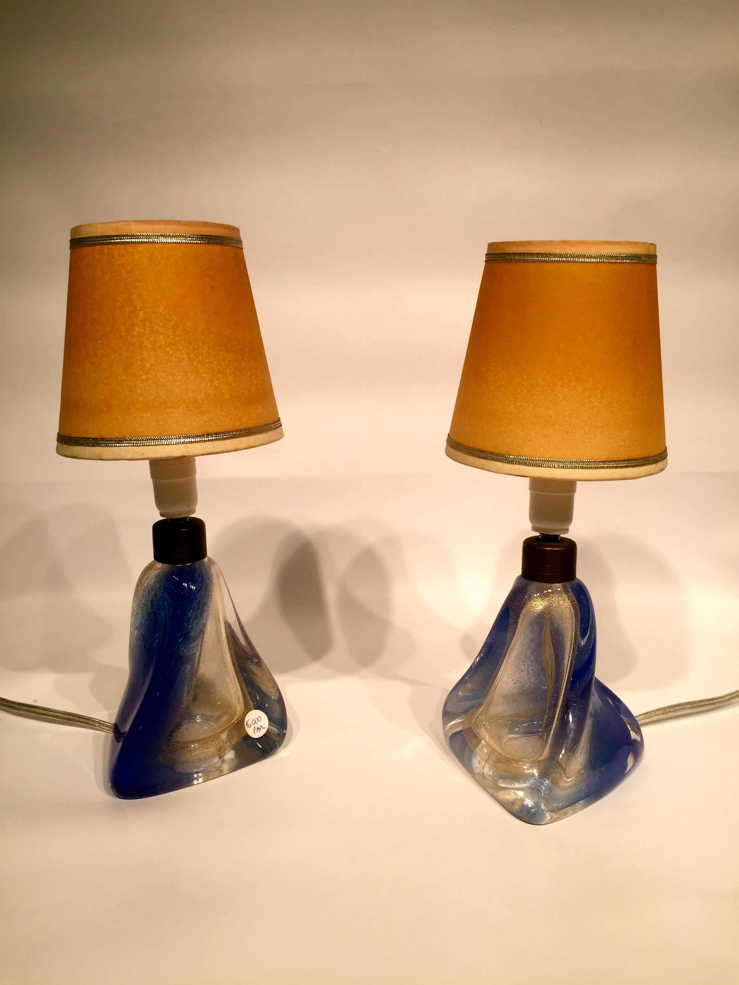 Mid-Century Modern ARCHIMEDE SEGUSO Lamps in Artistic Blown Glass of Murano, 