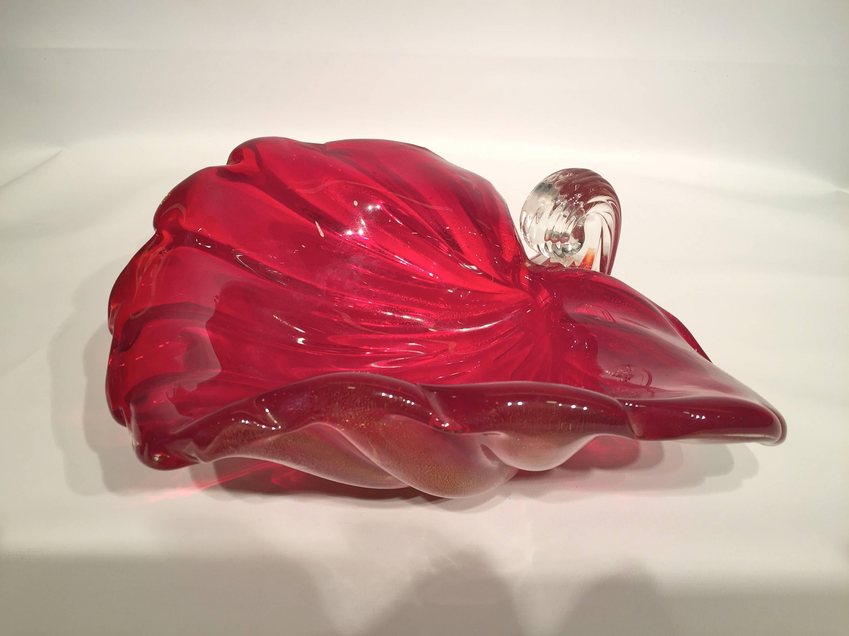 Mid-Century Modern ARCHIMEDE SEGUSO Cornucopia in Artistic Blown Glass of Murano, circa 1950 For Sale