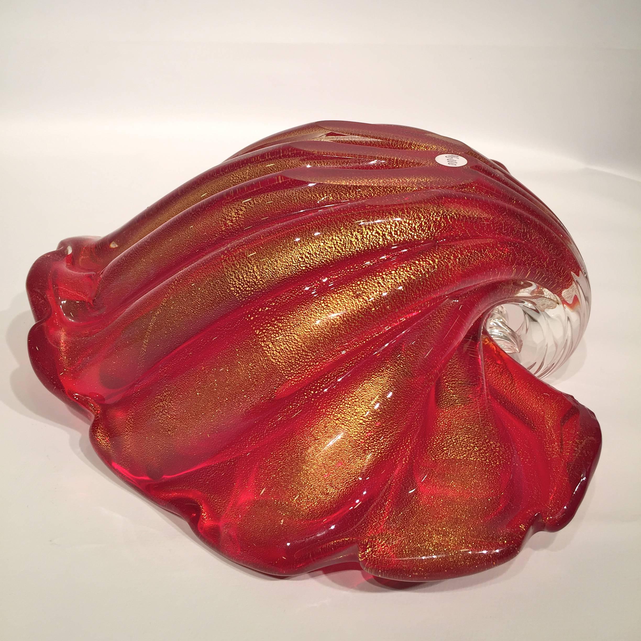 Mid-20th Century ARCHIMEDE SEGUSO Cornucopia in Artistic Blown Glass of Murano, circa 1950 For Sale