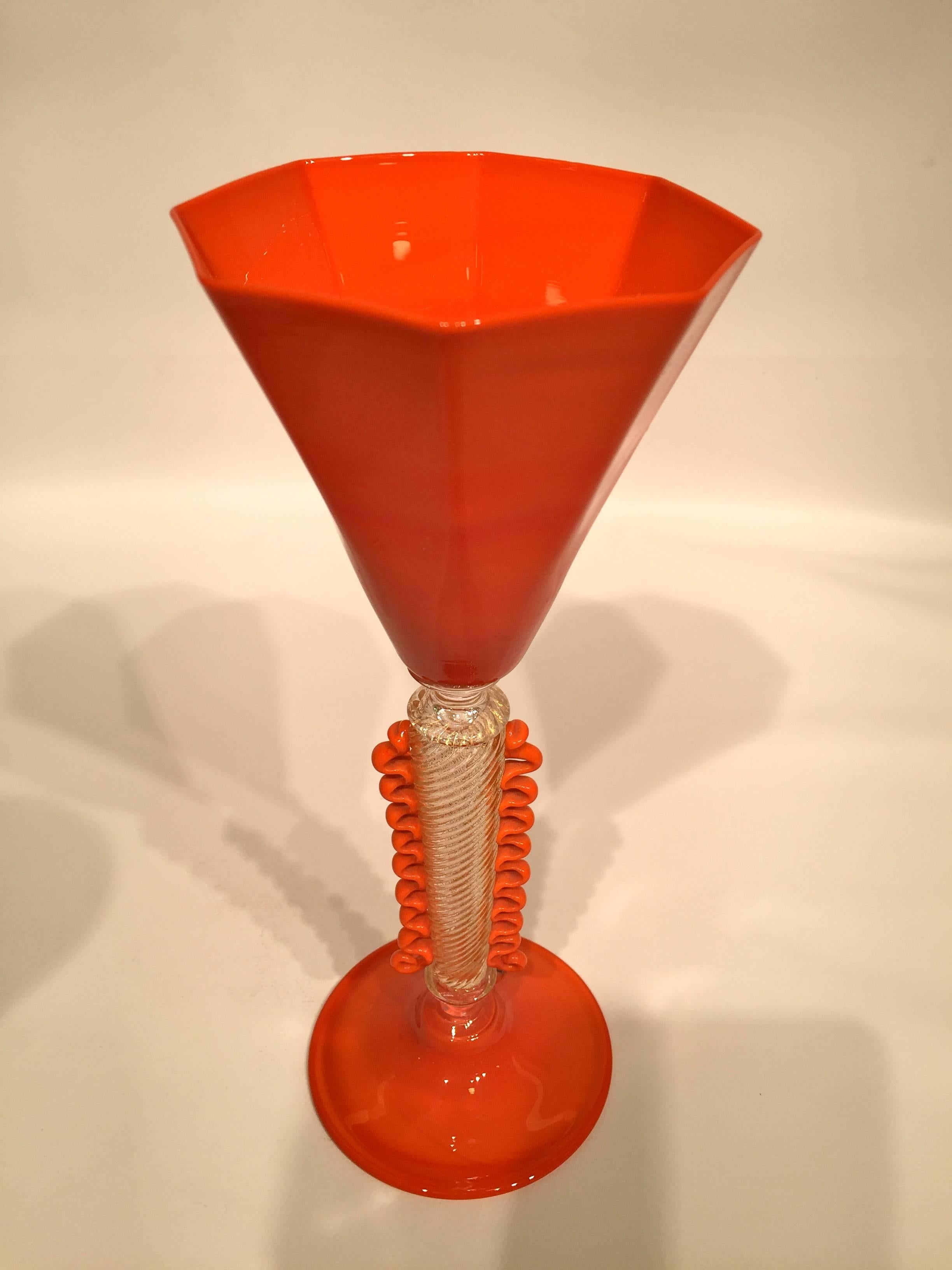 Mid-Century Modern SEGUSO VETRI dARTE Murano Glass Cup, circa 1980 For Sale