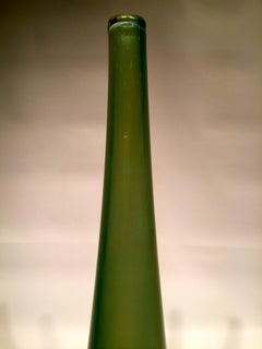 Orrefors Swedish Art Deco Opalescent Green Glass Single Flower