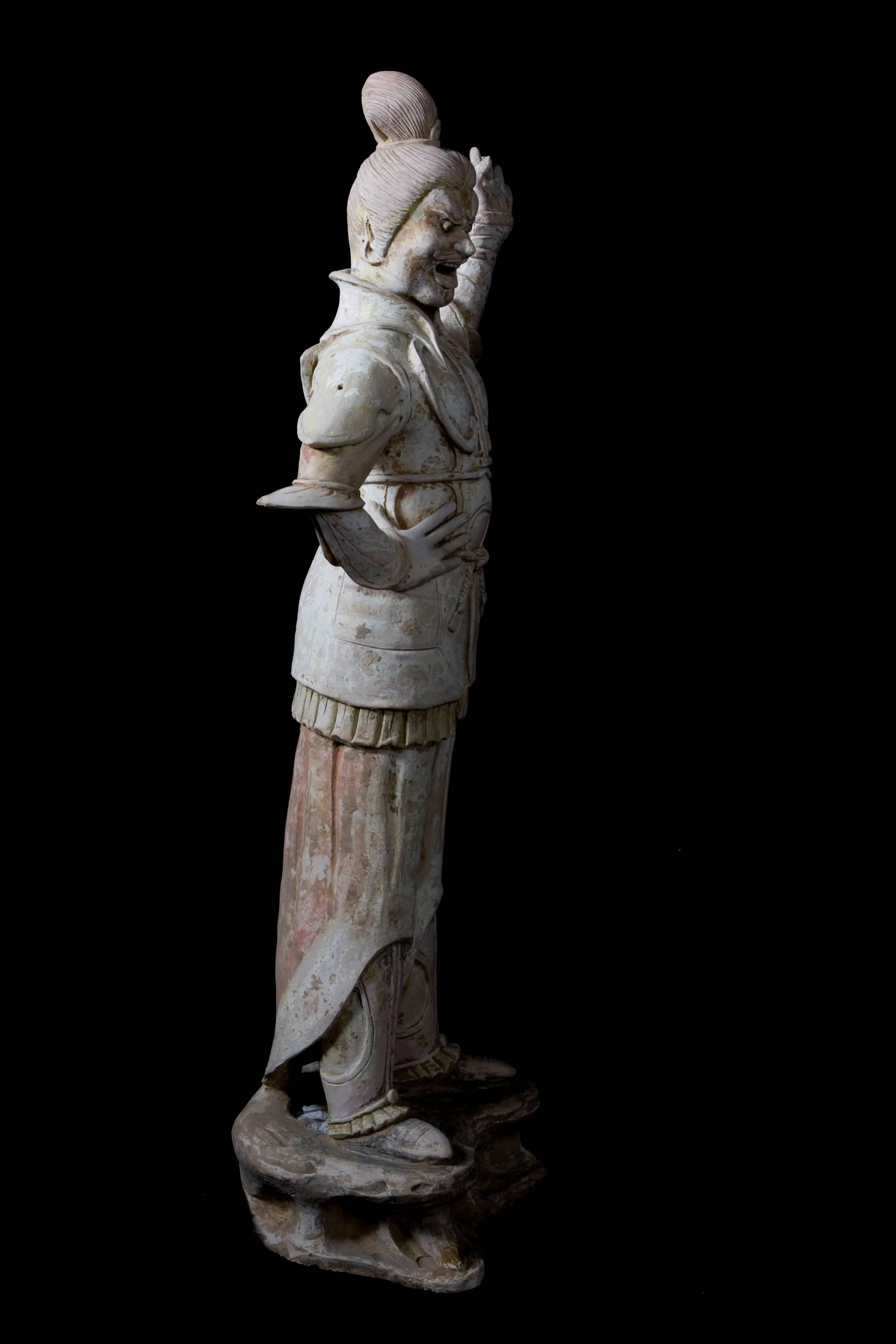 Tang Dynasty Imposing Terracota Lokapala Standing in Menacing Pose - TL Tested For Sale 3