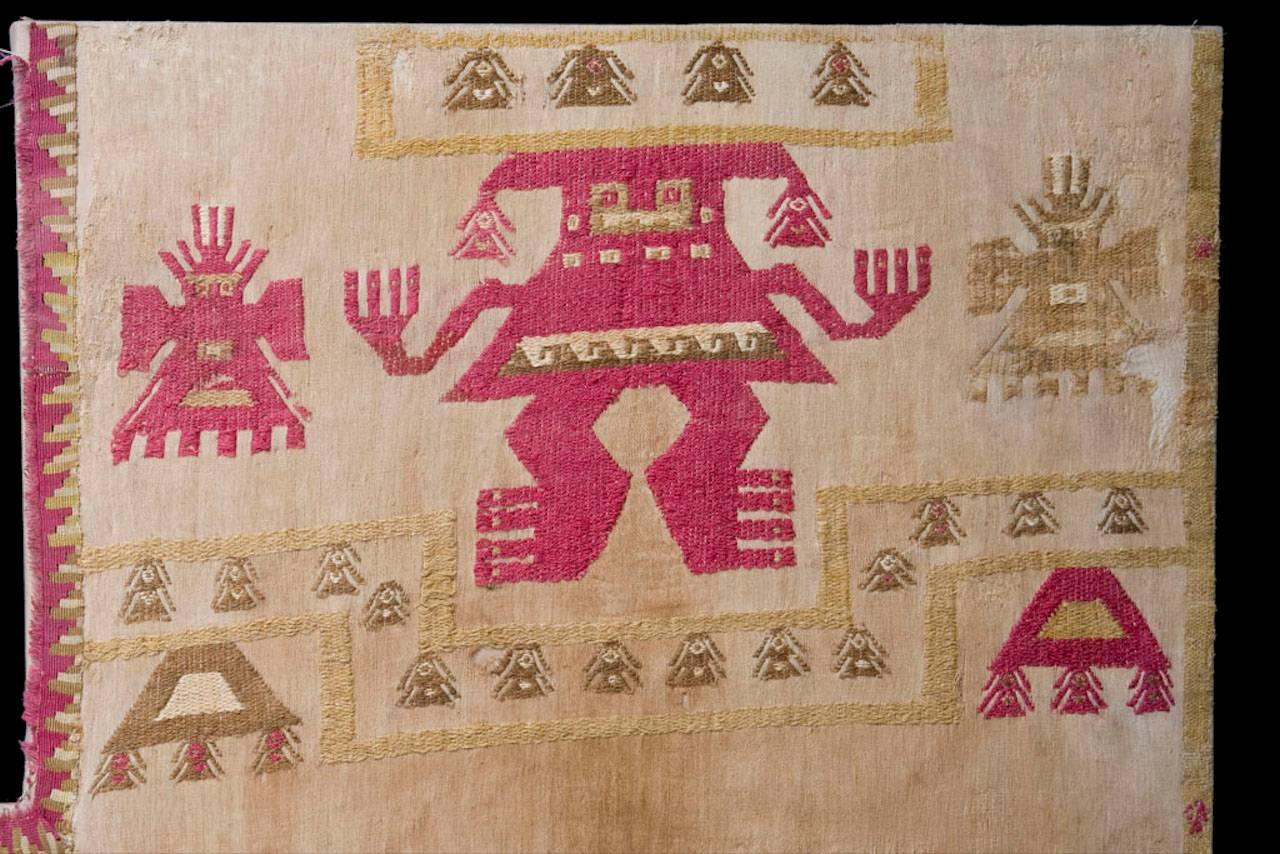 Hand-Woven Pre-Columbian Lambayeque Textile Ceremonial Panel For Sale