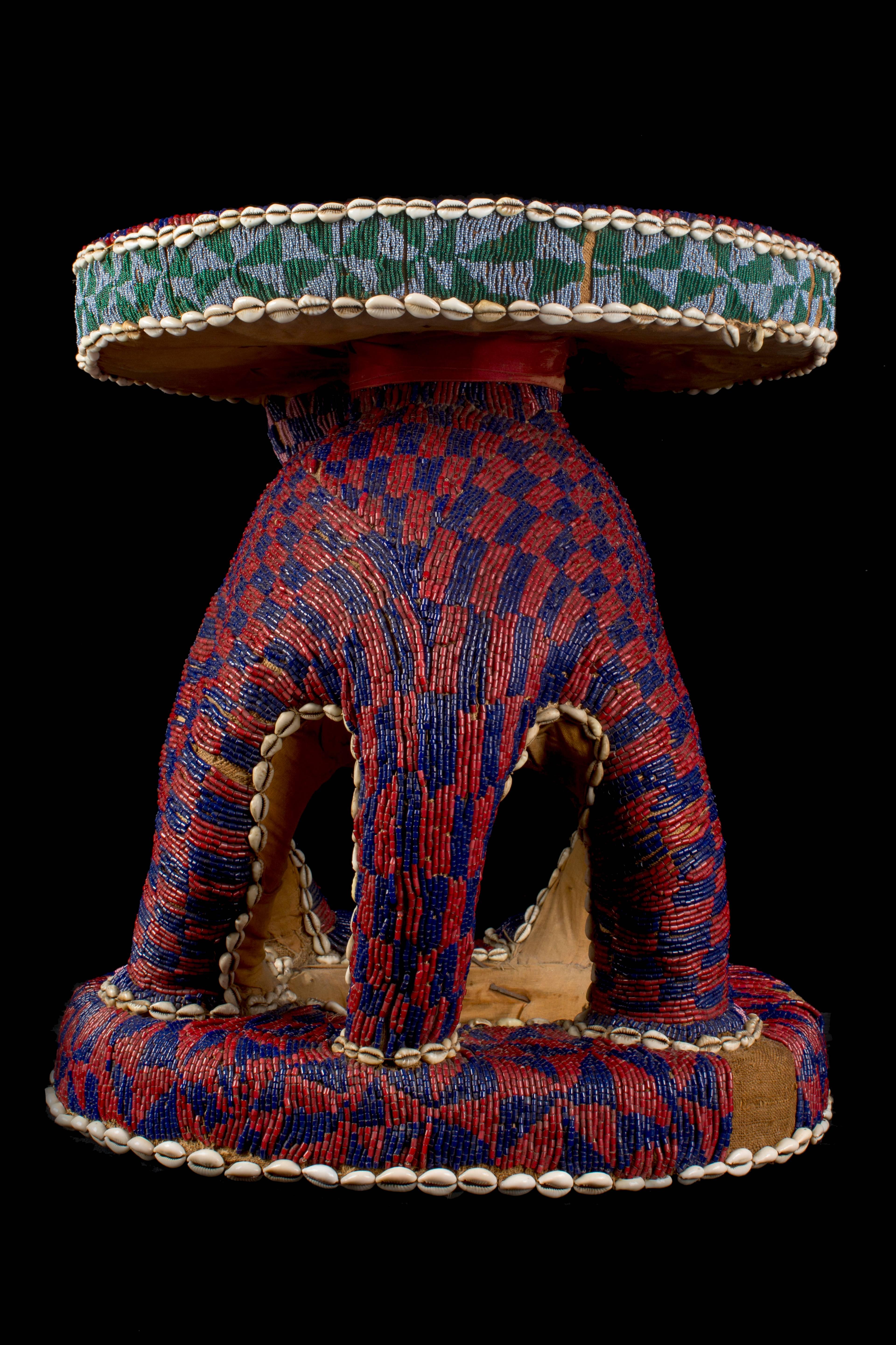 Bamileke Throne Stool with Leopard For Sale 3