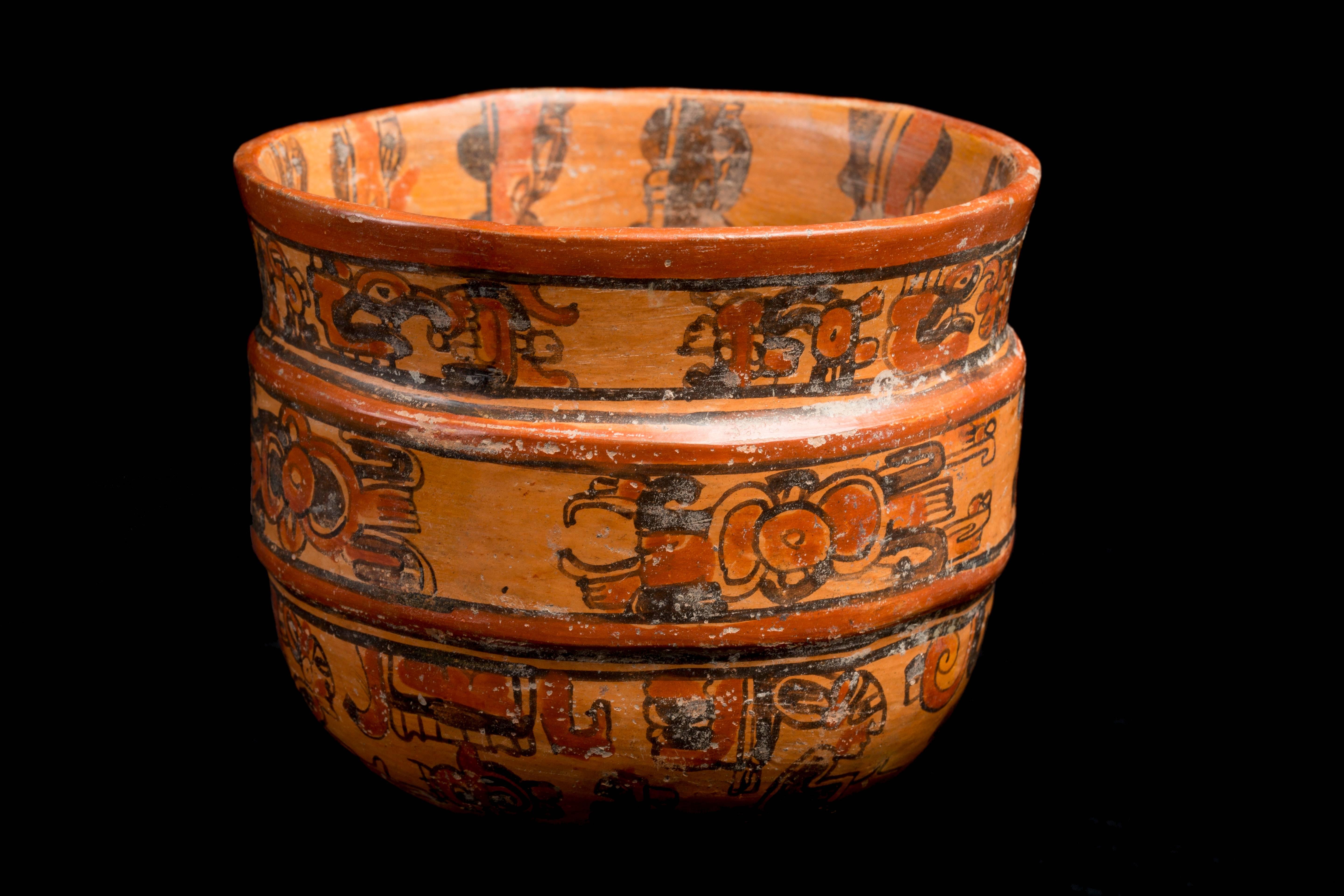 Pre-Columbian Mayan Ulua Valley Banded Vessel, Ex-Andy Warhol