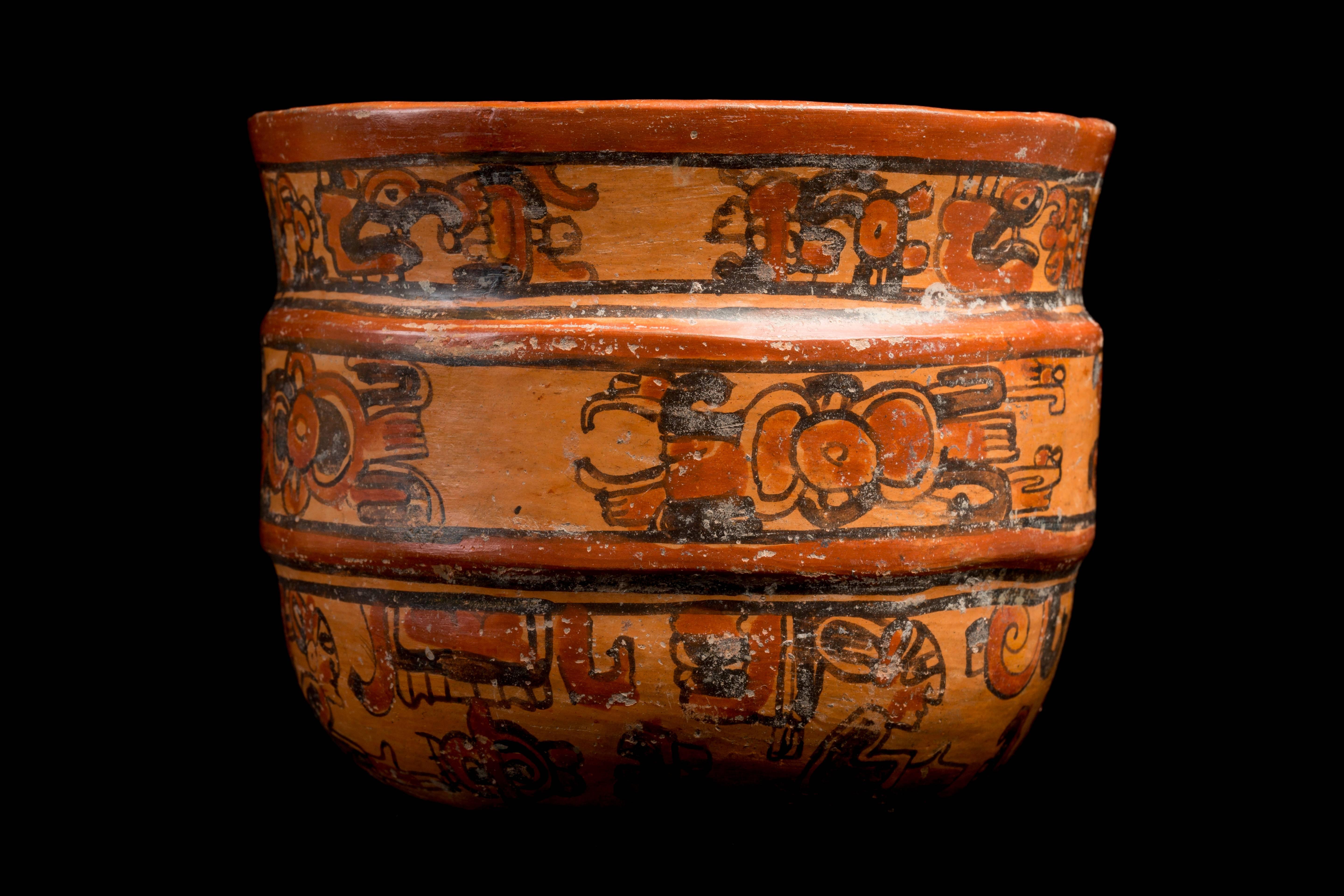 Mexican Mayan Ulua Valley Banded Vessel, Ex-Andy Warhol