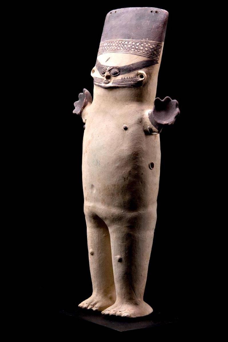 Terracotta Superb Cuchimilco or Star Gazer Female Venus, Chancay Culture, Peru