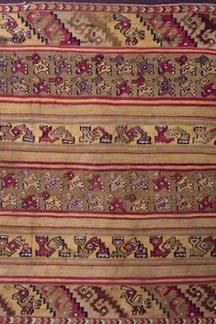 Pre-Columbian Chimu Multicolor Banner with Geometric Designs